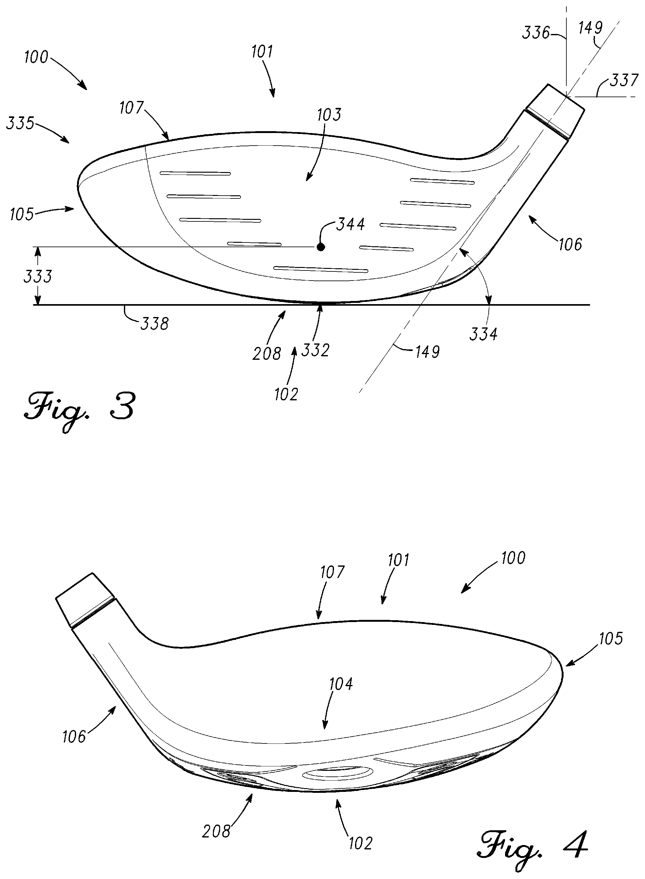 Patent US12102898 Figure 2 – Club head with sole mass element and related method