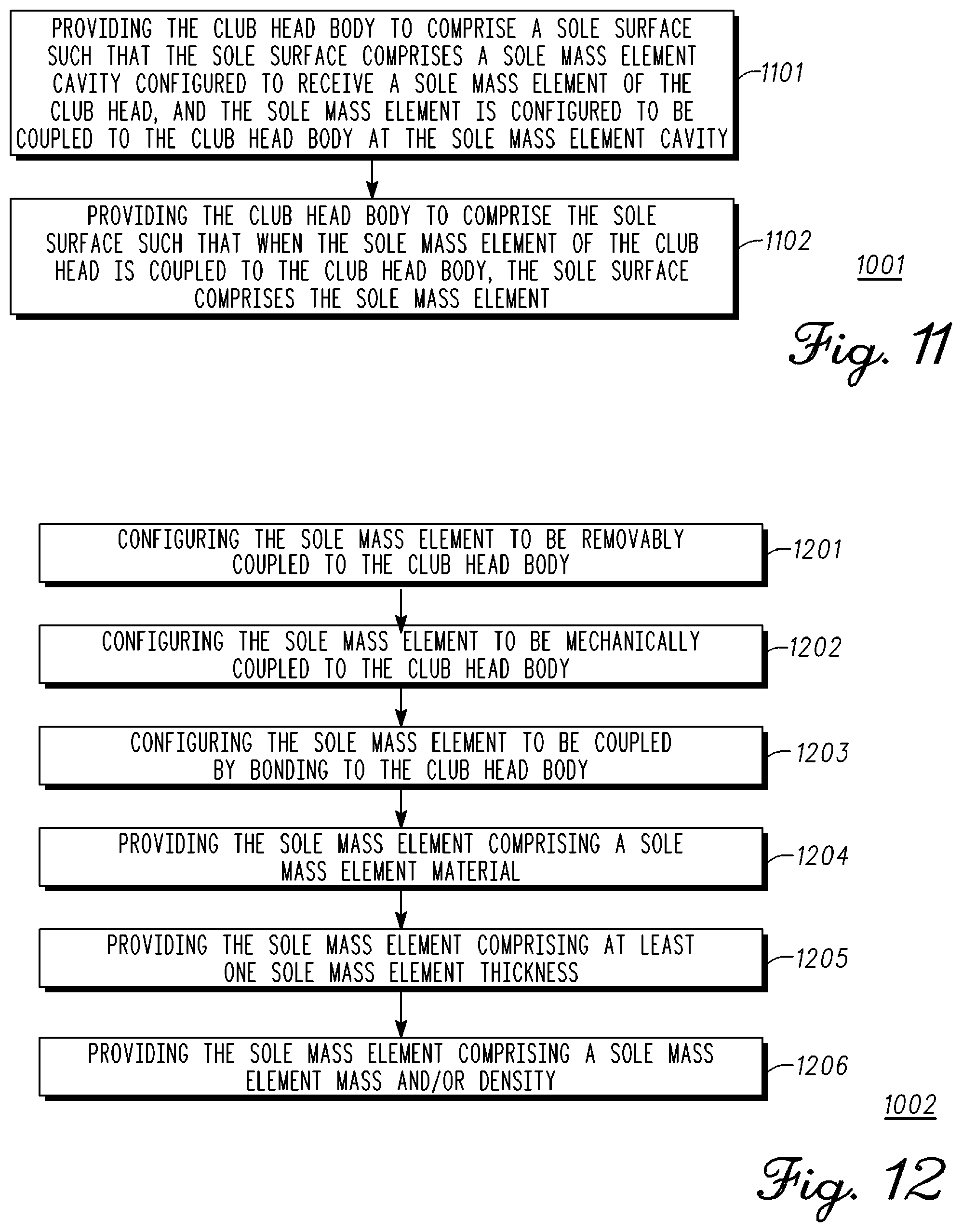 Patent US12102898 Figure 7 – Club head with sole mass element and related method