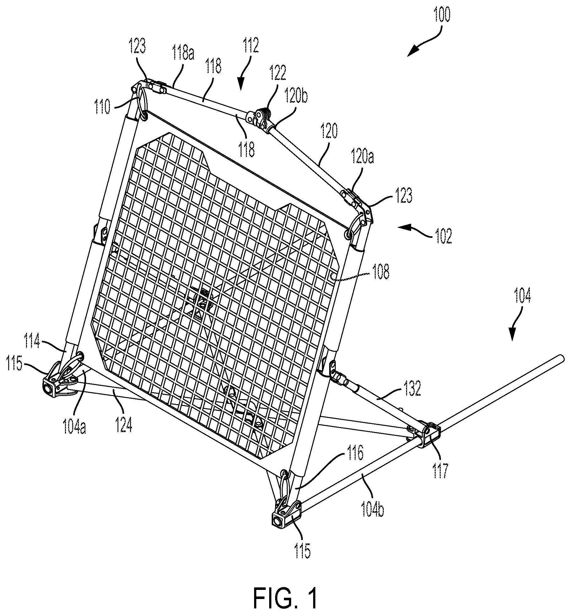 Patent US12102899 Figure 1 – Sports rebounding and goal apparatus