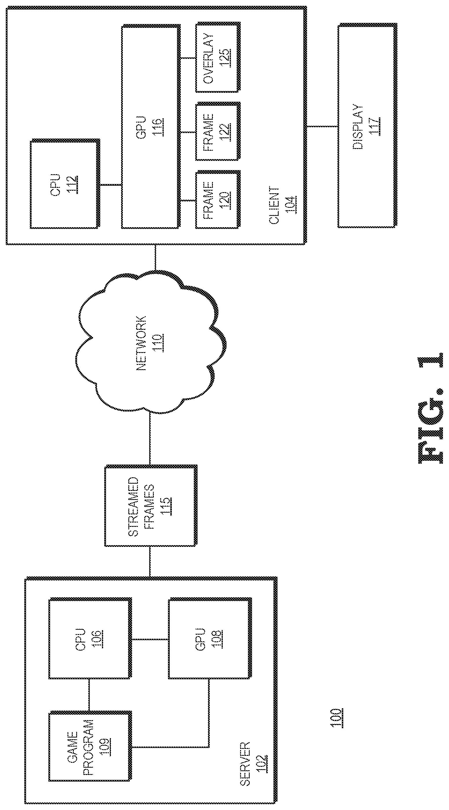 Patent US12102915 Figure 1 – Frame overlay for disparities between frames of a game stream