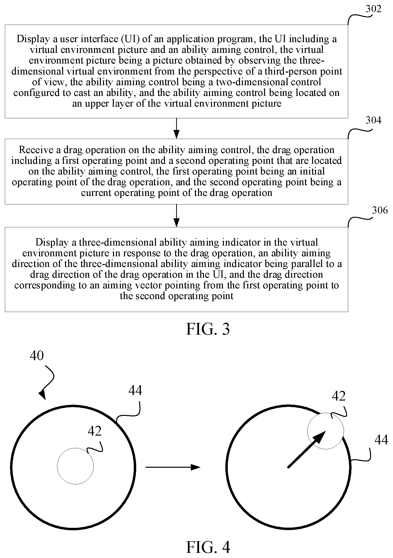 Patent US12102916 Figure 3 – Ability aiming method and apparatus in three-dimensional virtual environment, device, and storage medium