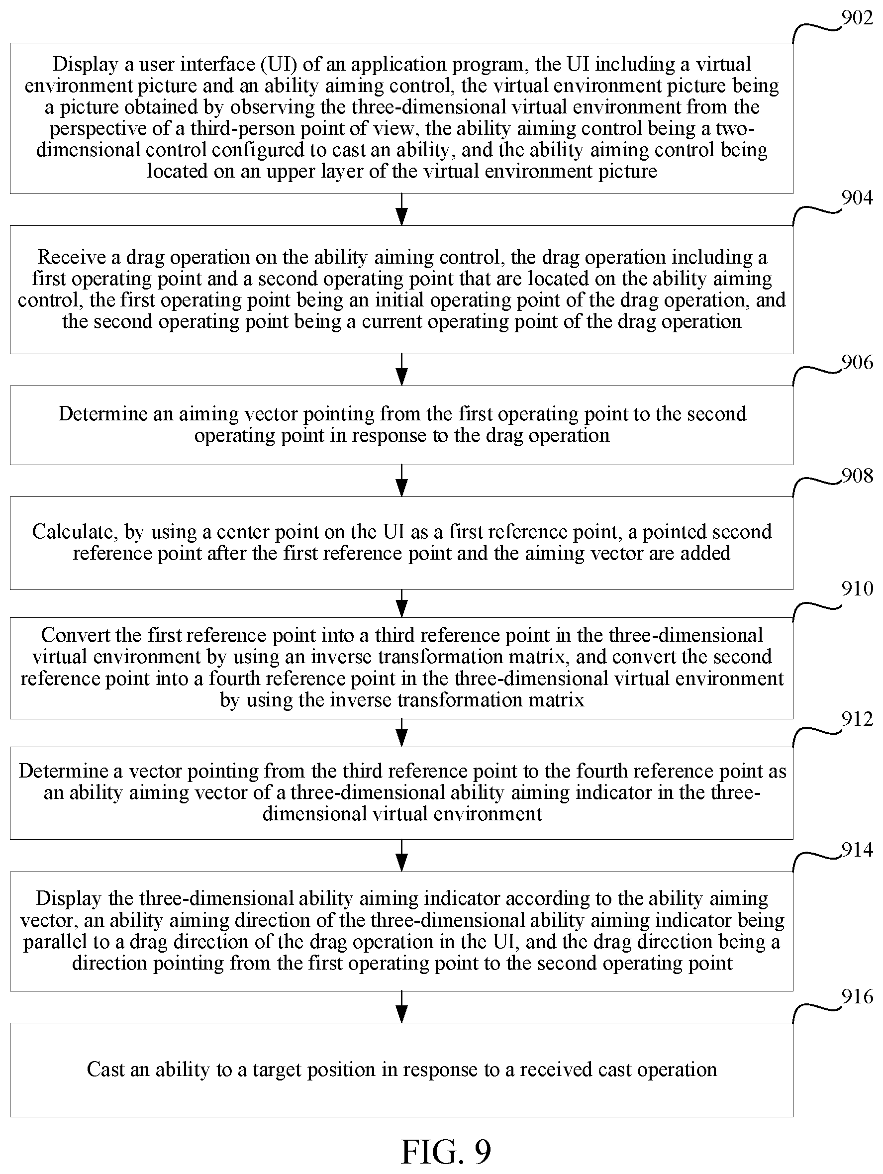 Patent US12102916 Figure 8 – Ability aiming method and apparatus in three-dimensional virtual environment, device, and storage medium