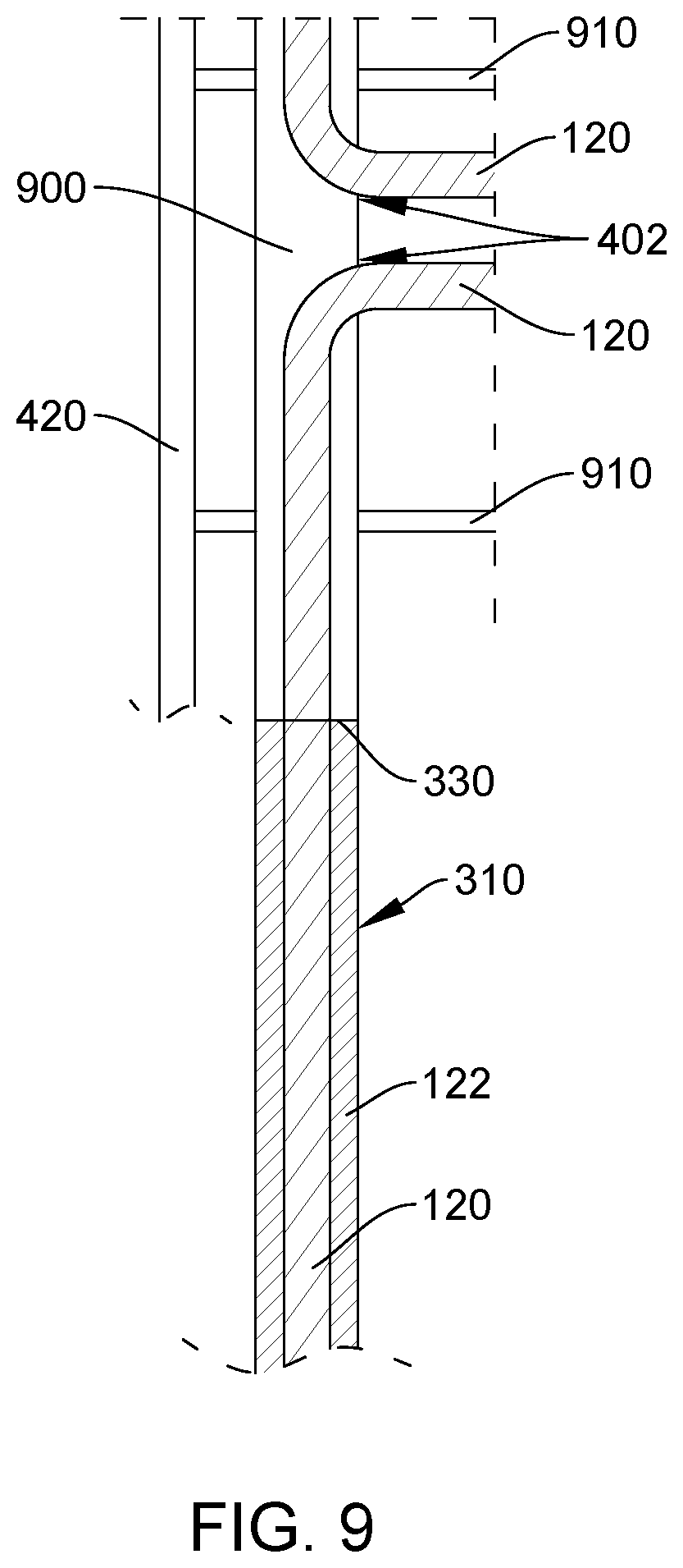 Patent US12102931 Figure 14 – Zip line system with turns and method of use