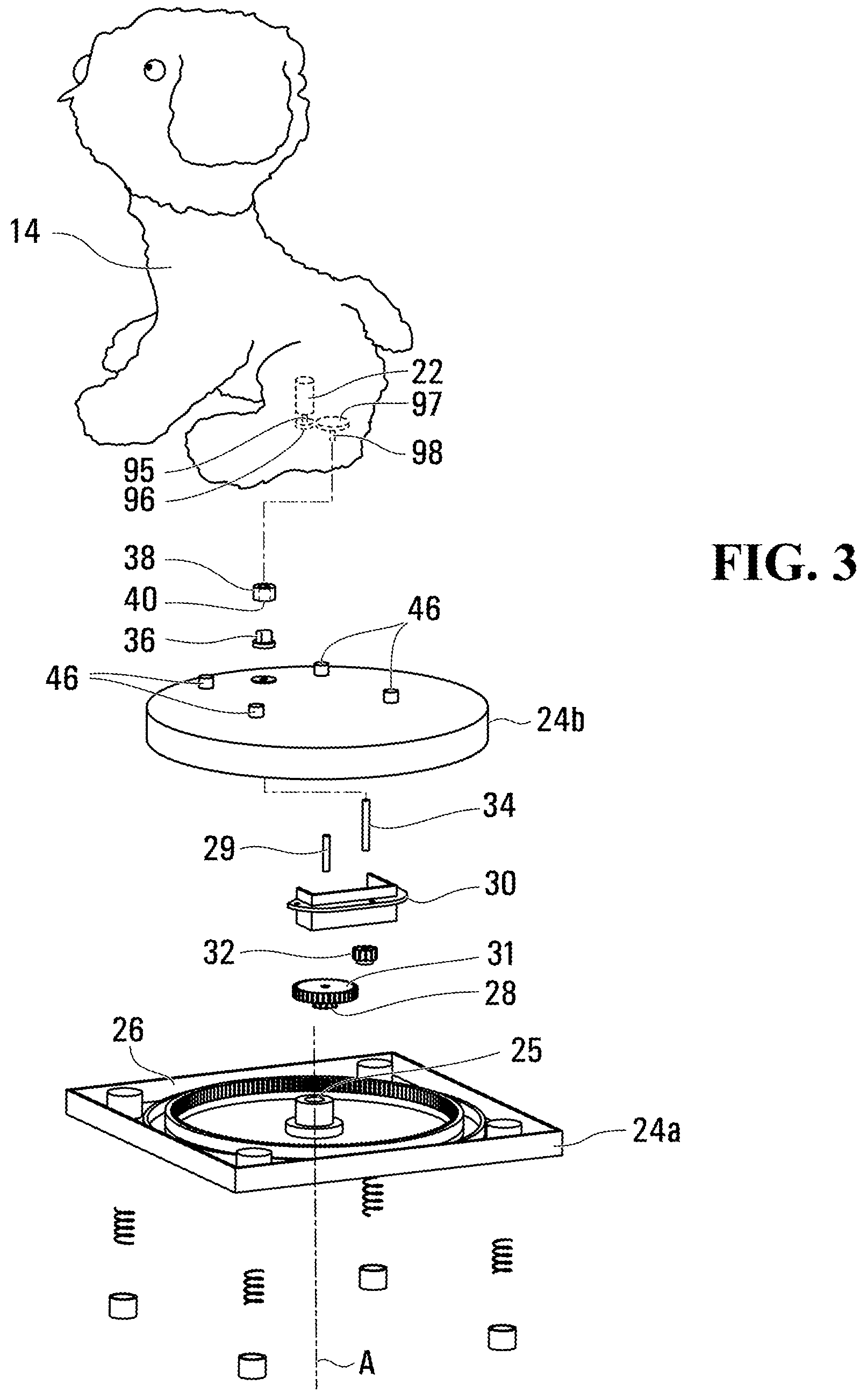 Patent US12102932 Figure 3 – Assembly with inner object in housing that breaks out of housing