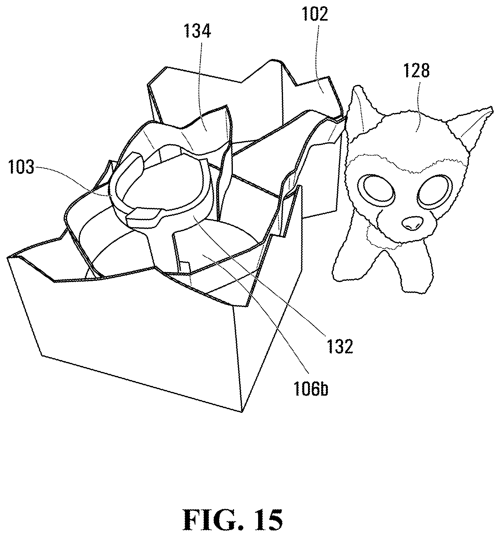 Patent US12102932 Figure 14 – Assembly with inner object in housing that breaks out of housing