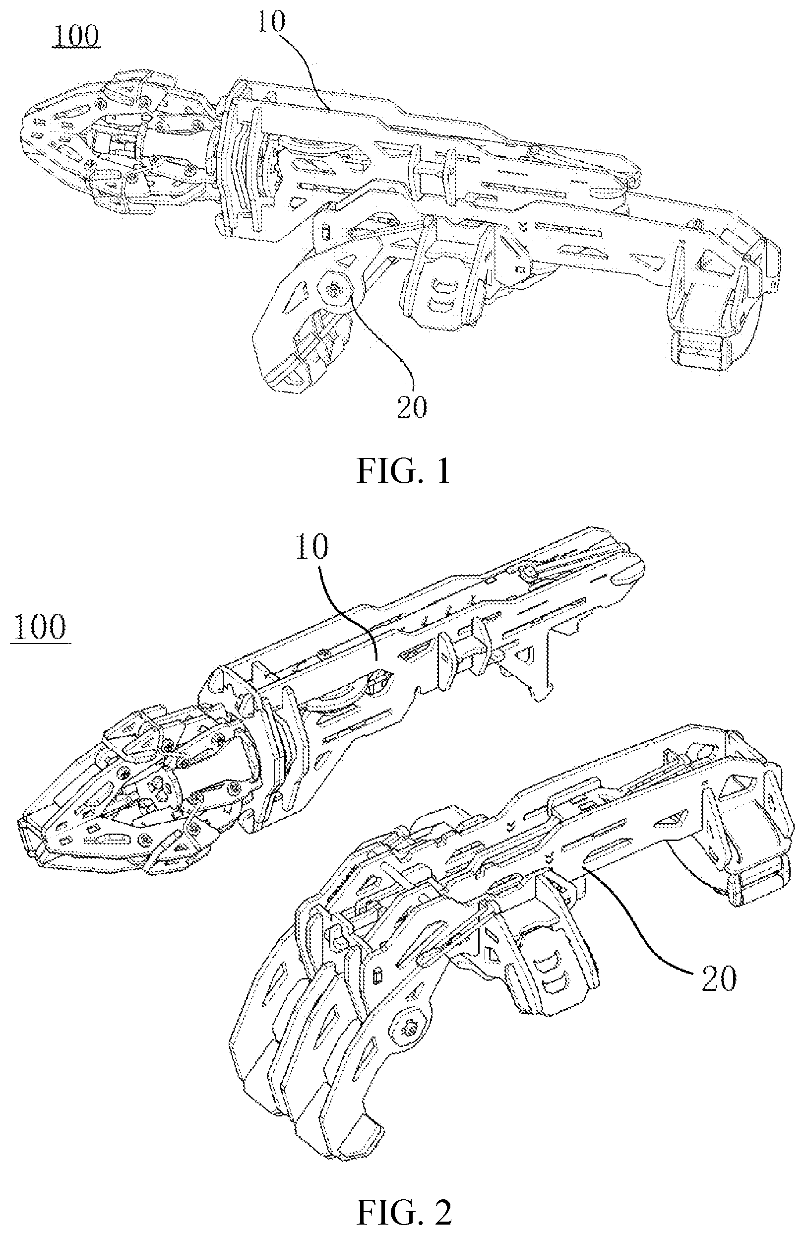 Patent US12102936 Figure 1 – Wearable toy robotic arm