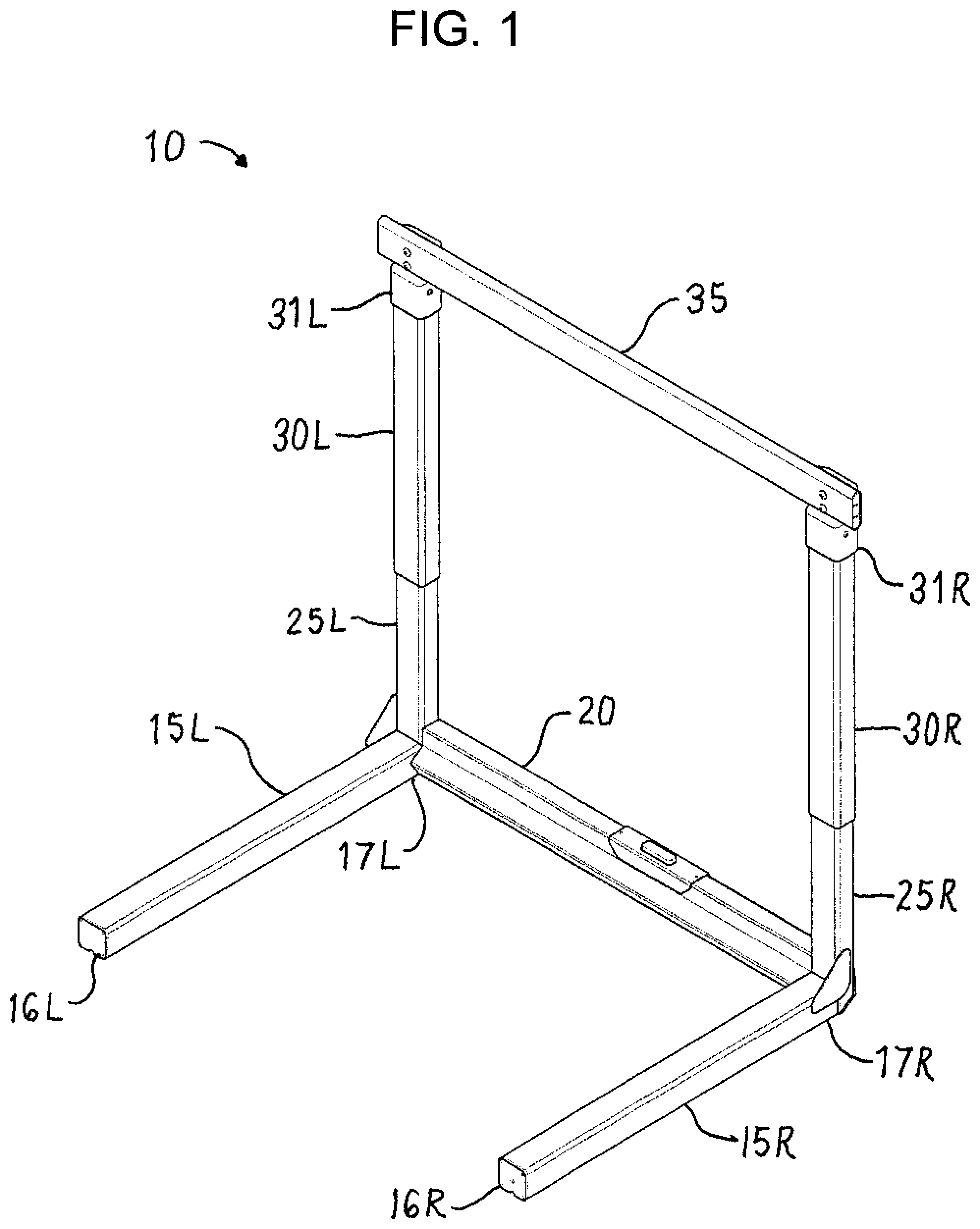 Patent US12102937 Figure 1 – Pedal operated hurdle