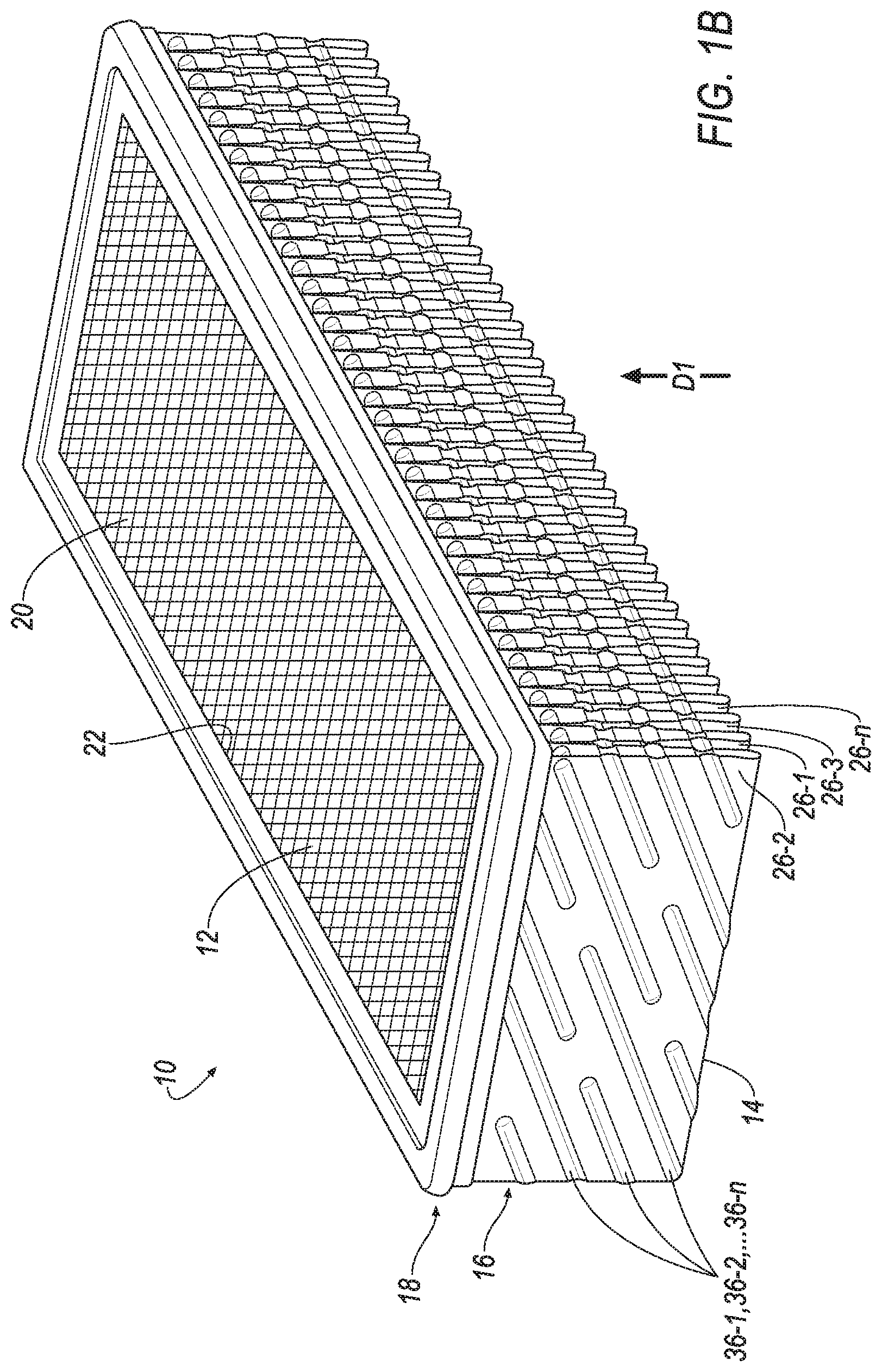 Patent US12102949 Figure 2 – Filter media having angled embossments