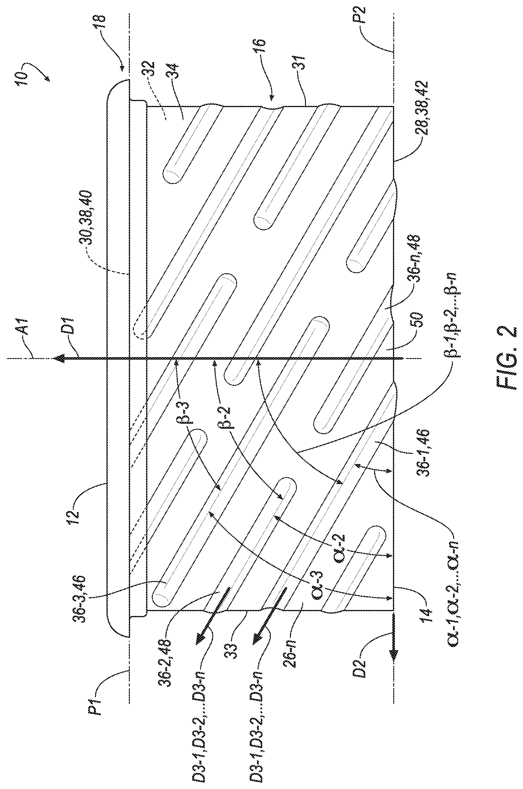 Patent US12102949 Figure 3 – Filter media having angled embossments