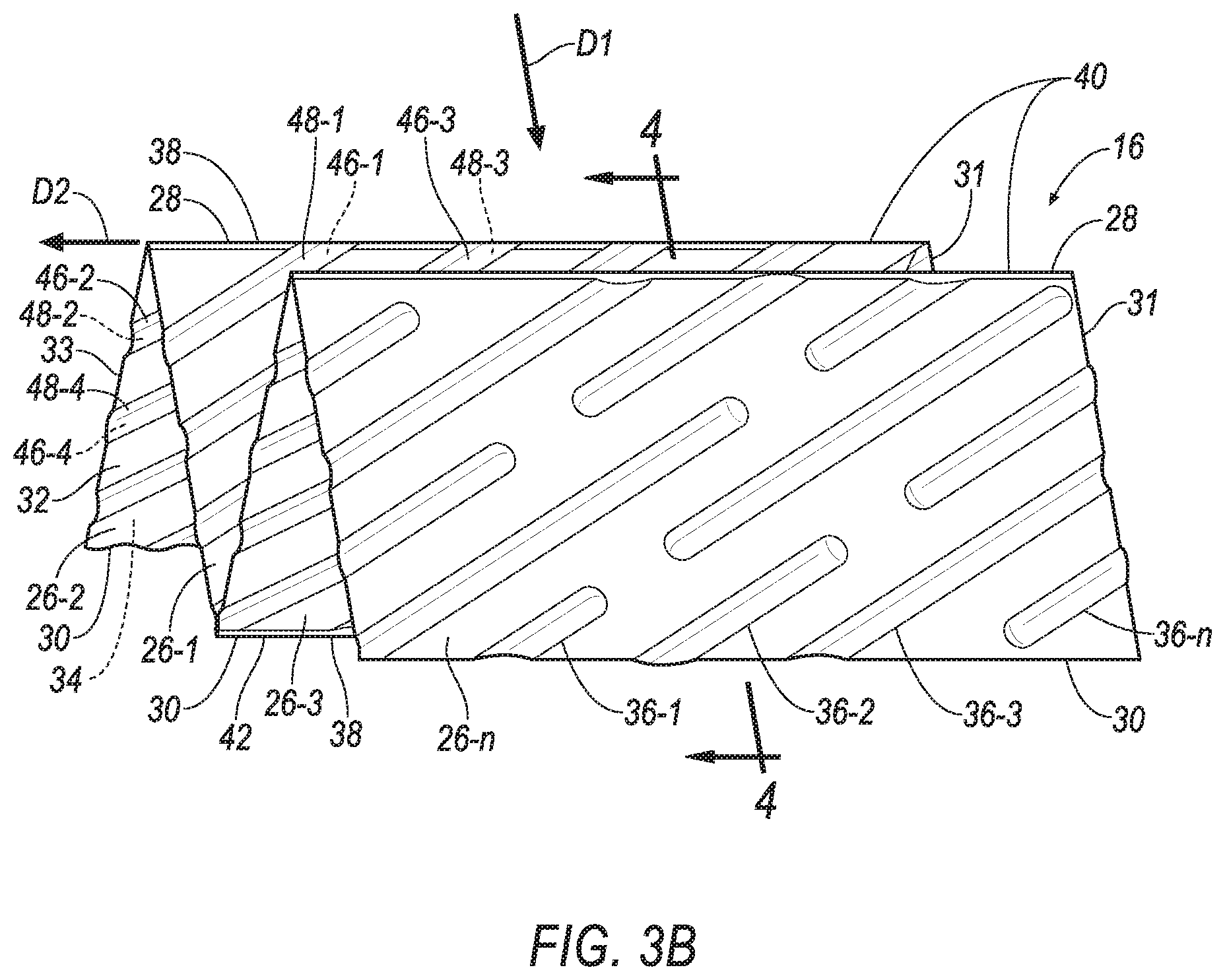 Patent US12102949 Figure 5 – Filter media having angled embossments