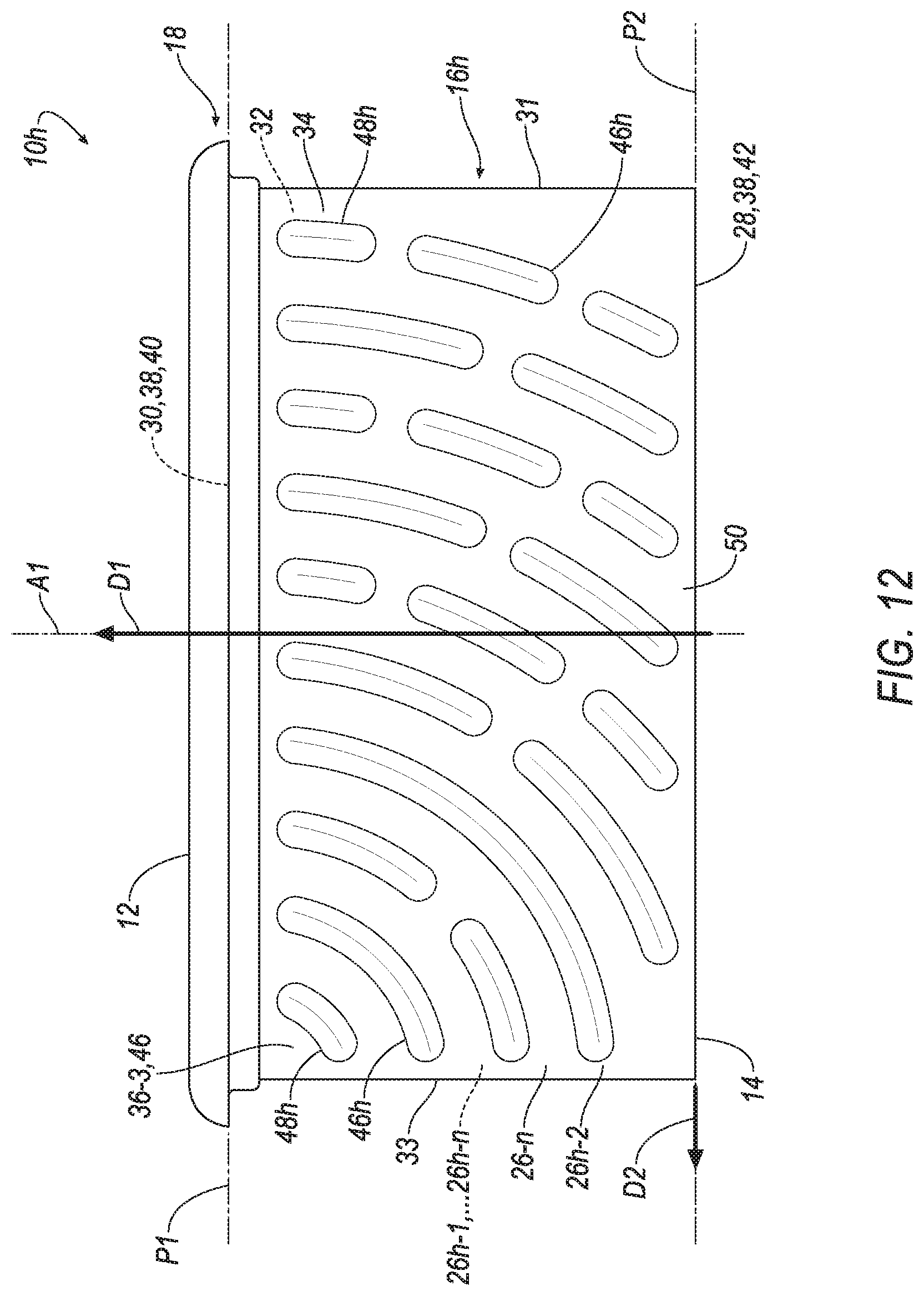 Patent US12102949 Figure 14 – Filter media having angled embossments
