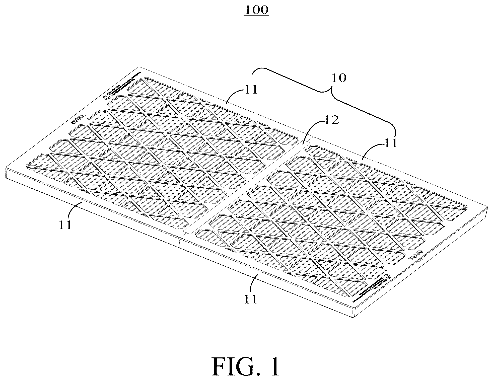 Patent US12102950 Figure 1 – Foldable filter housing for air conditioning