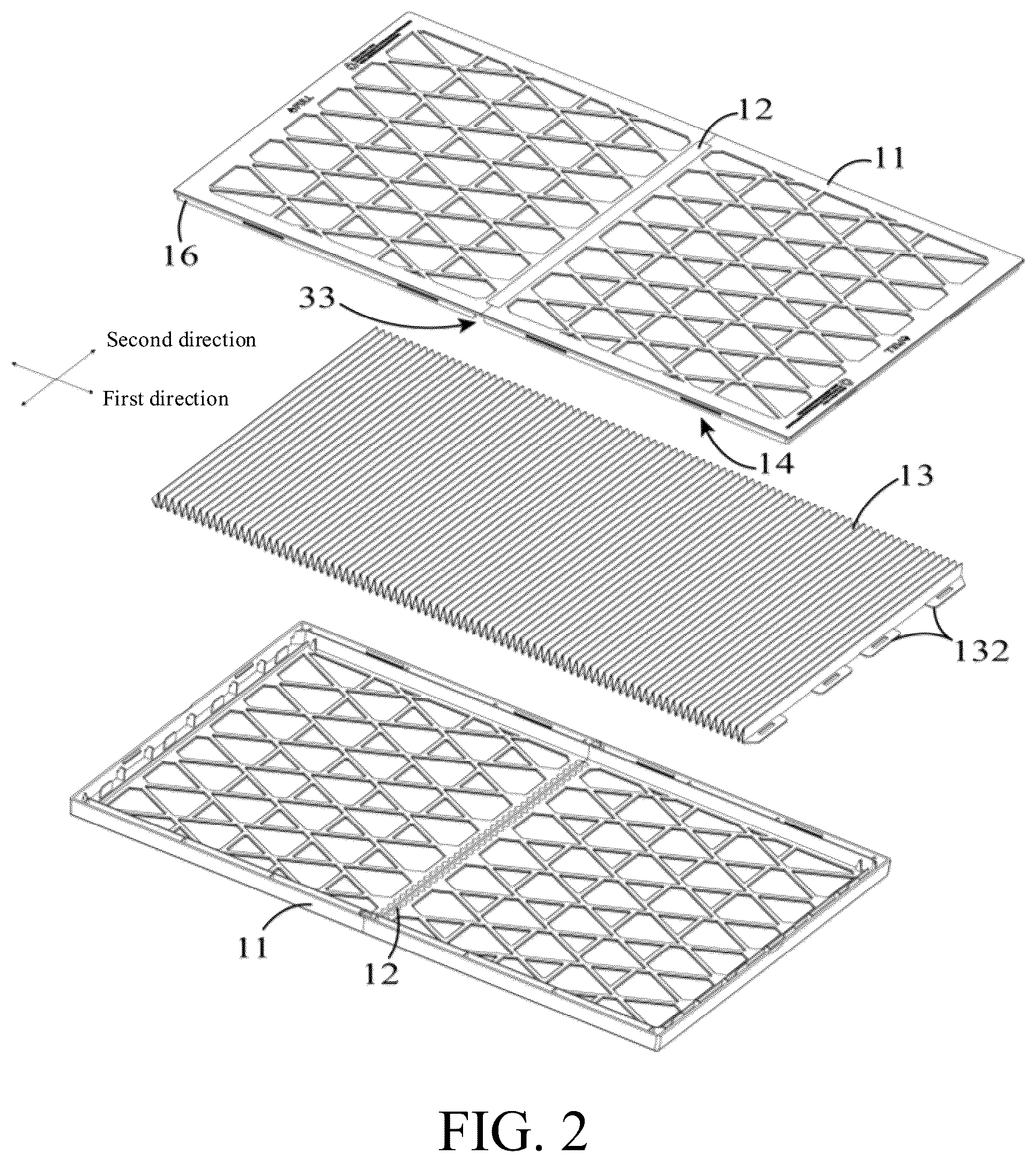 Patent US12102950 Figure 2 – Foldable filter housing for air conditioning