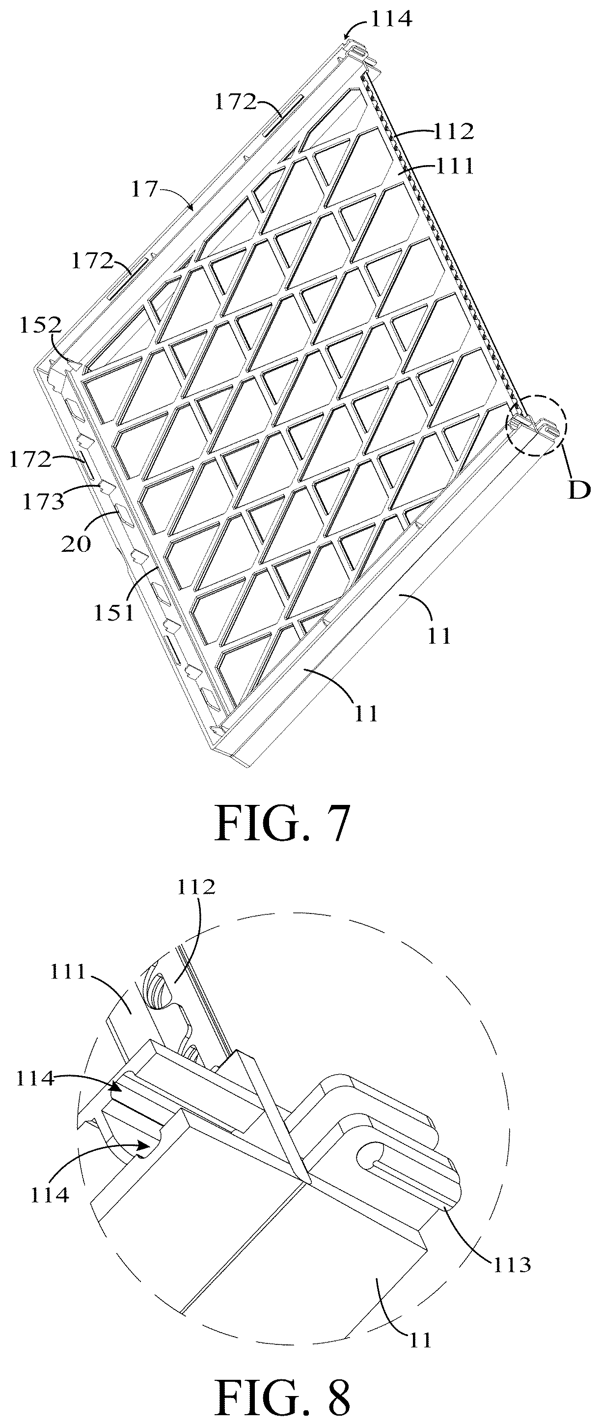 Patent US12102950 Figure 5 – Foldable filter housing for air conditioning