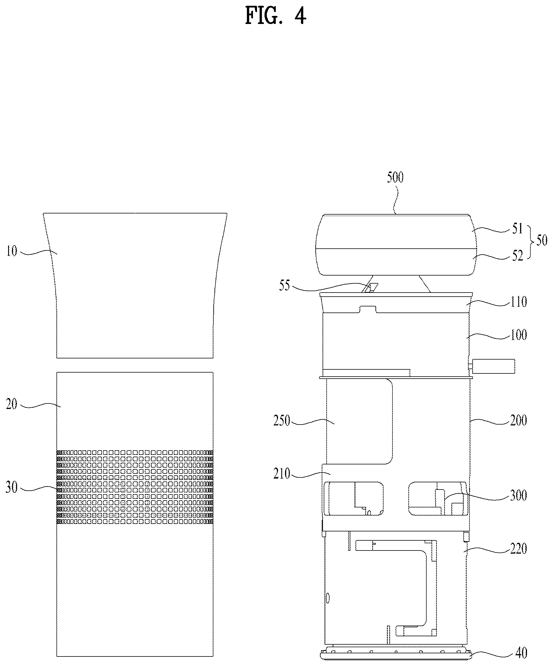 Patent US12102951 Figure 4 – Air cleaner