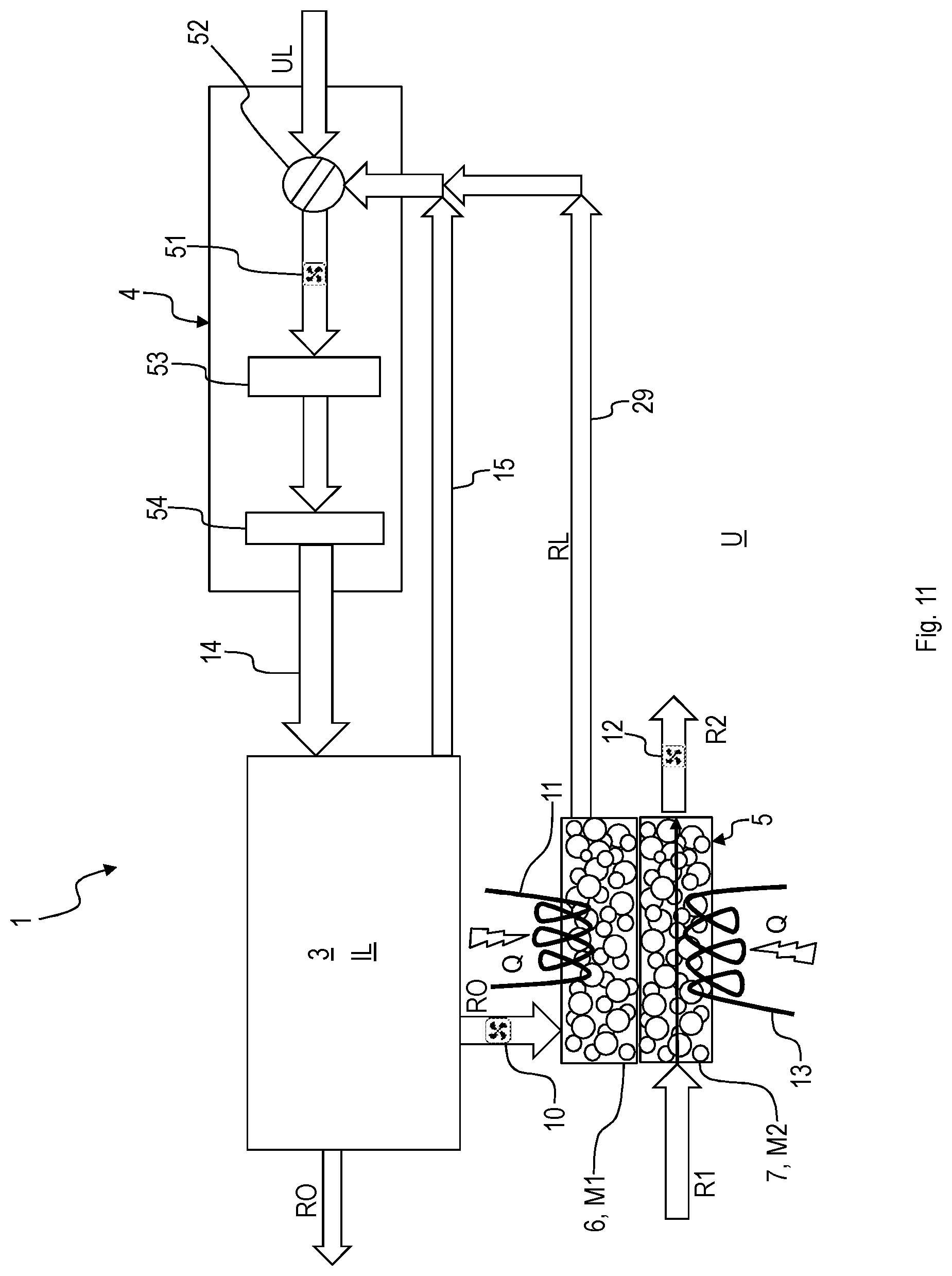 Patent US12102957 Figure 11 – Device for the combined reduction of the carbon dioxide and water or moisture content, motor vehicle, and method