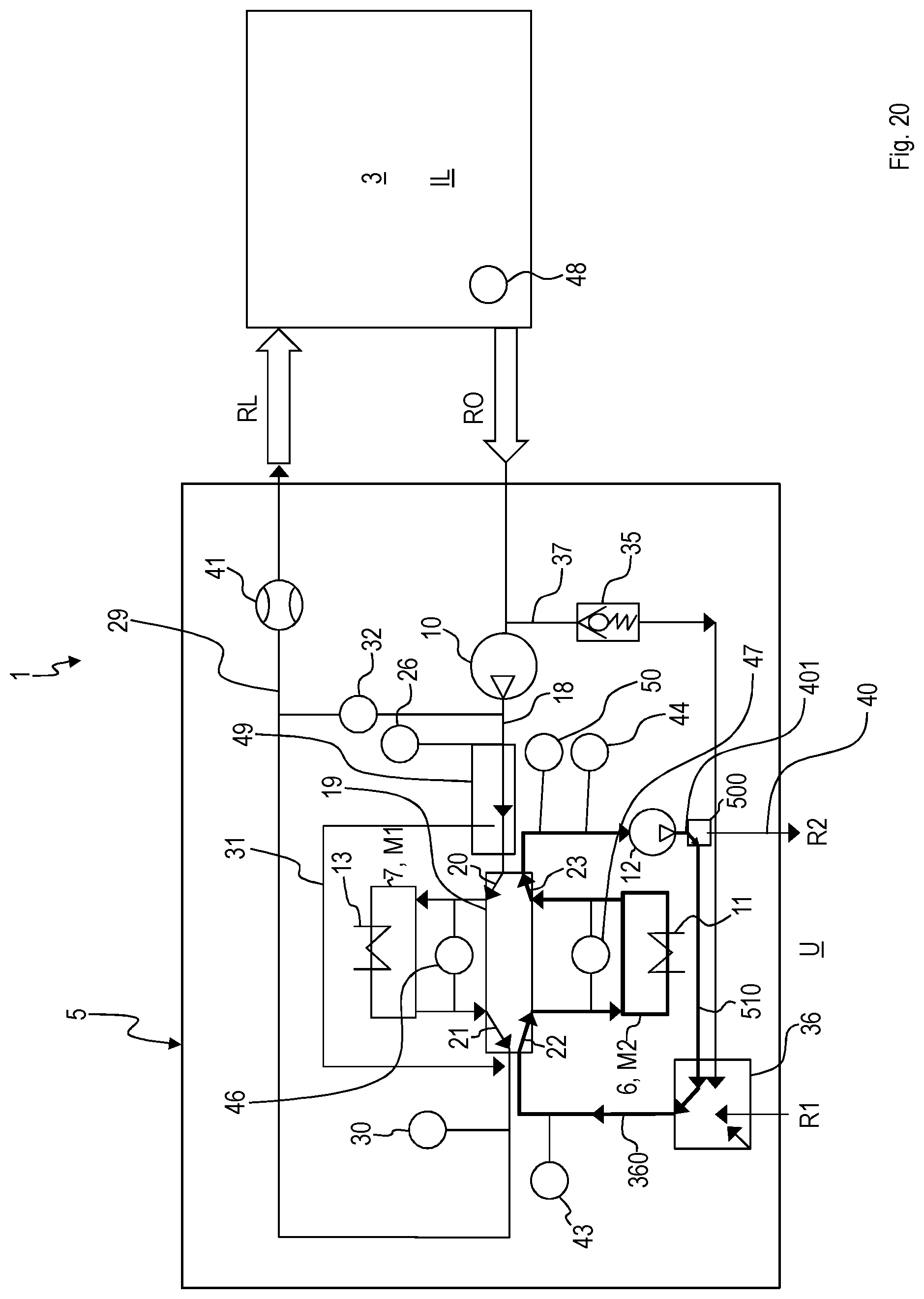 Patent US12102957 Figure 17 – Device for the combined reduction of the carbon dioxide and water or moisture content, motor vehicle, and method