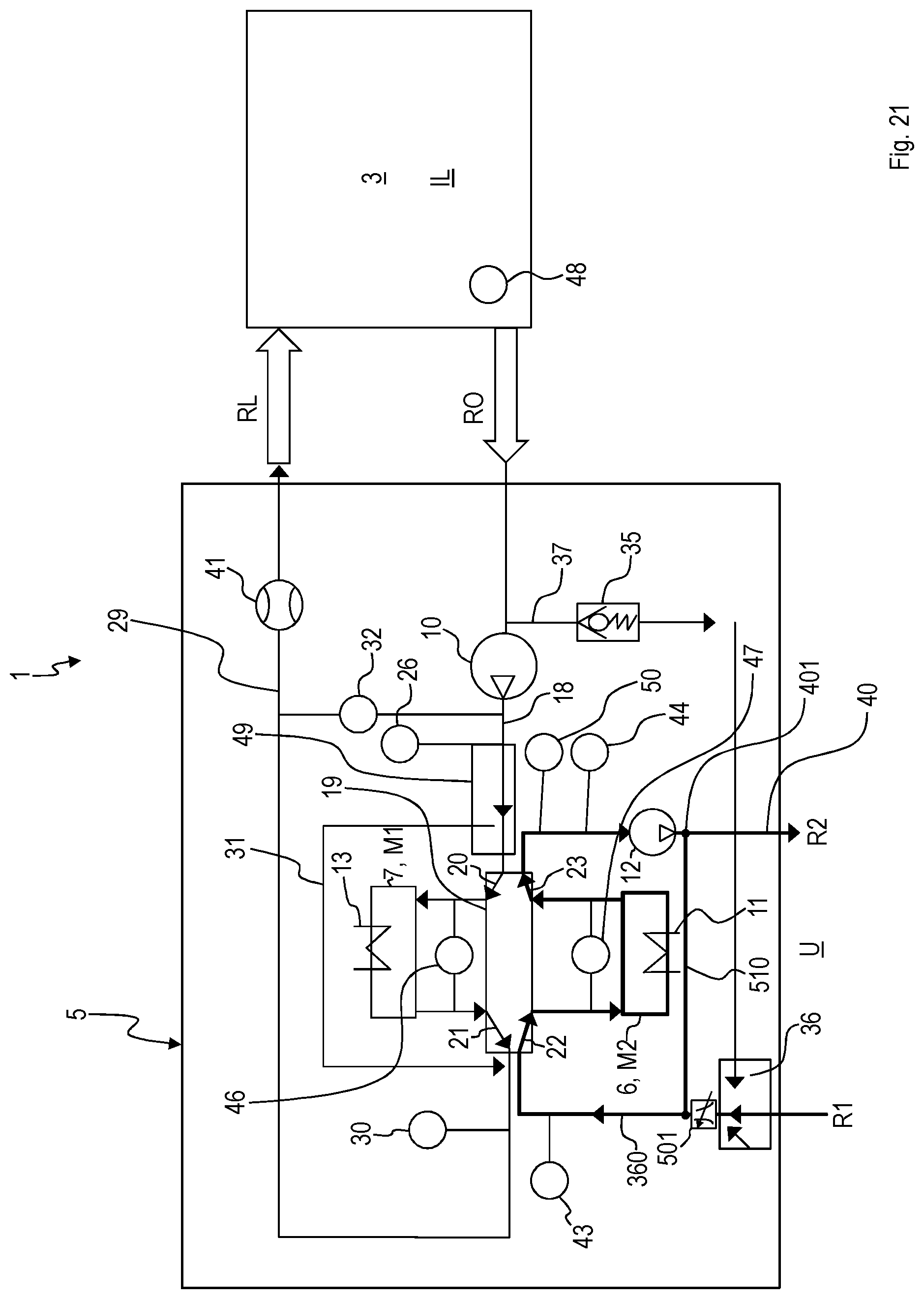 Patent US12102957 Figure 18 – Device for the combined reduction of the carbon dioxide and water or moisture content, motor vehicle, and method