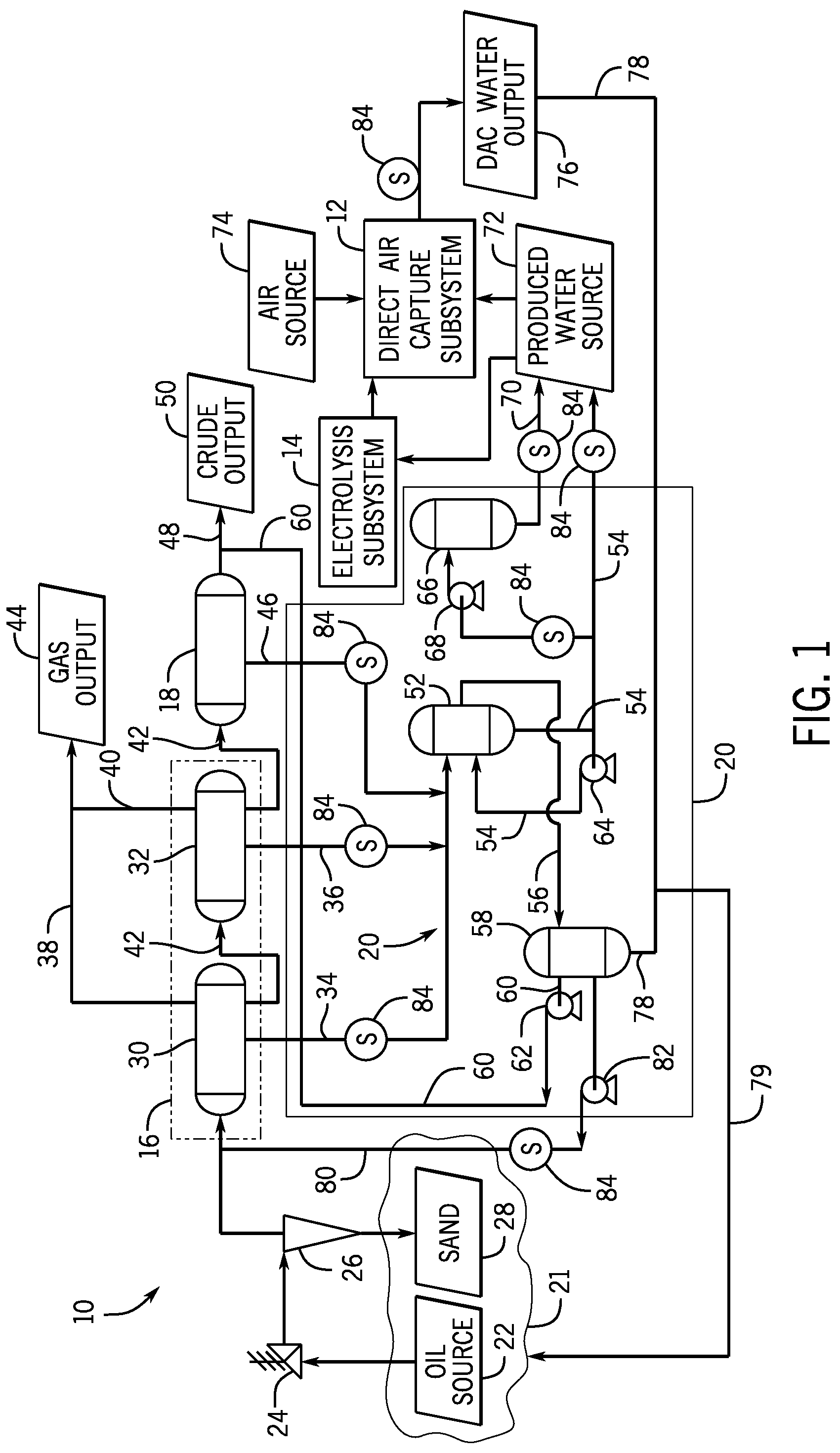 Patent US12102959 — Systems and methods of carbon capture using produced water — Figure 1
