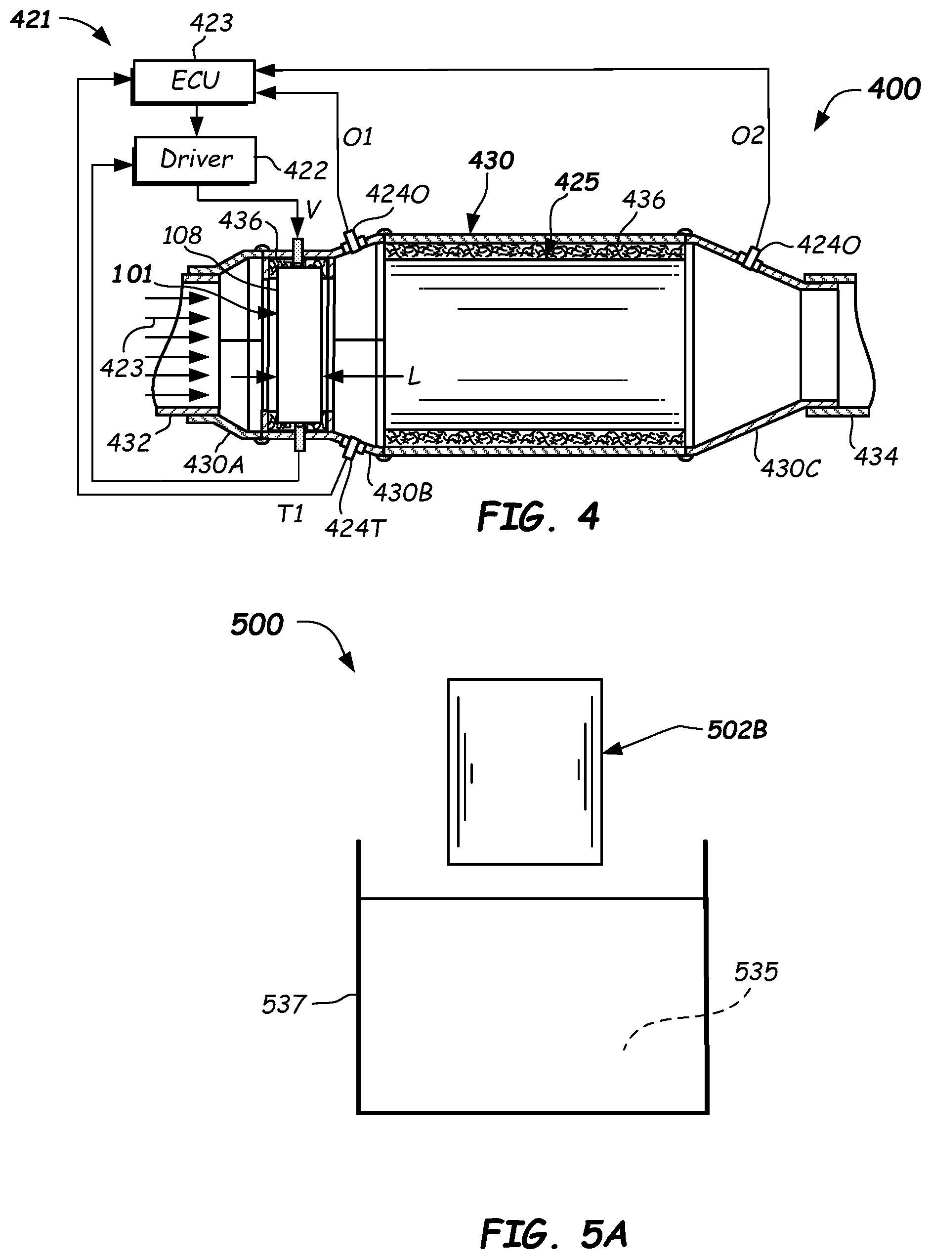 Patent US12102962 Figure 5 – Composite structures, heater apparatus, fast light-off exhaust aftertreatment systems, and methods of manufacturing and using same