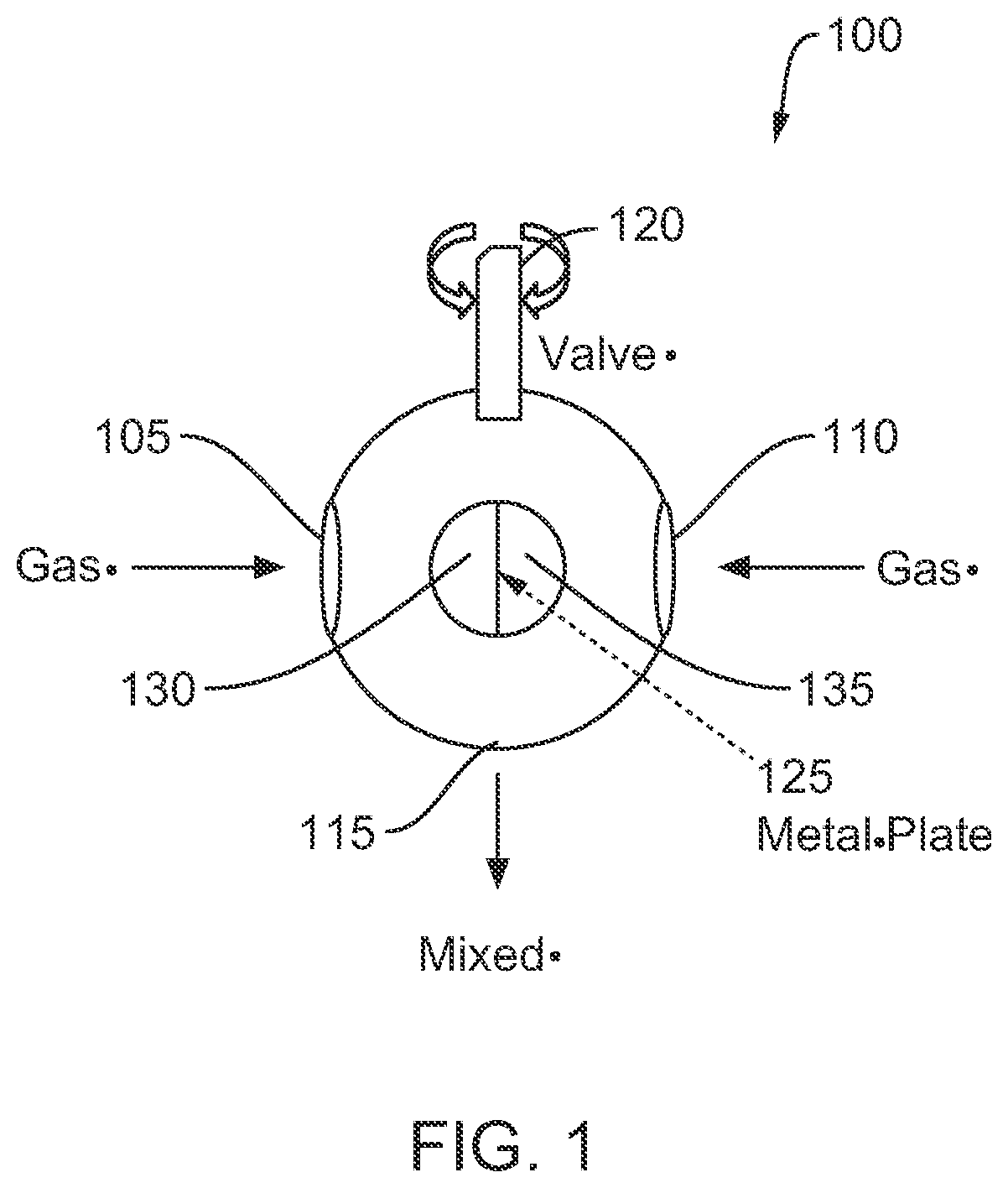 Patent US12102968 — Gas valve and electronically-controlled apparatus for proportional gas mixing — Figure 1