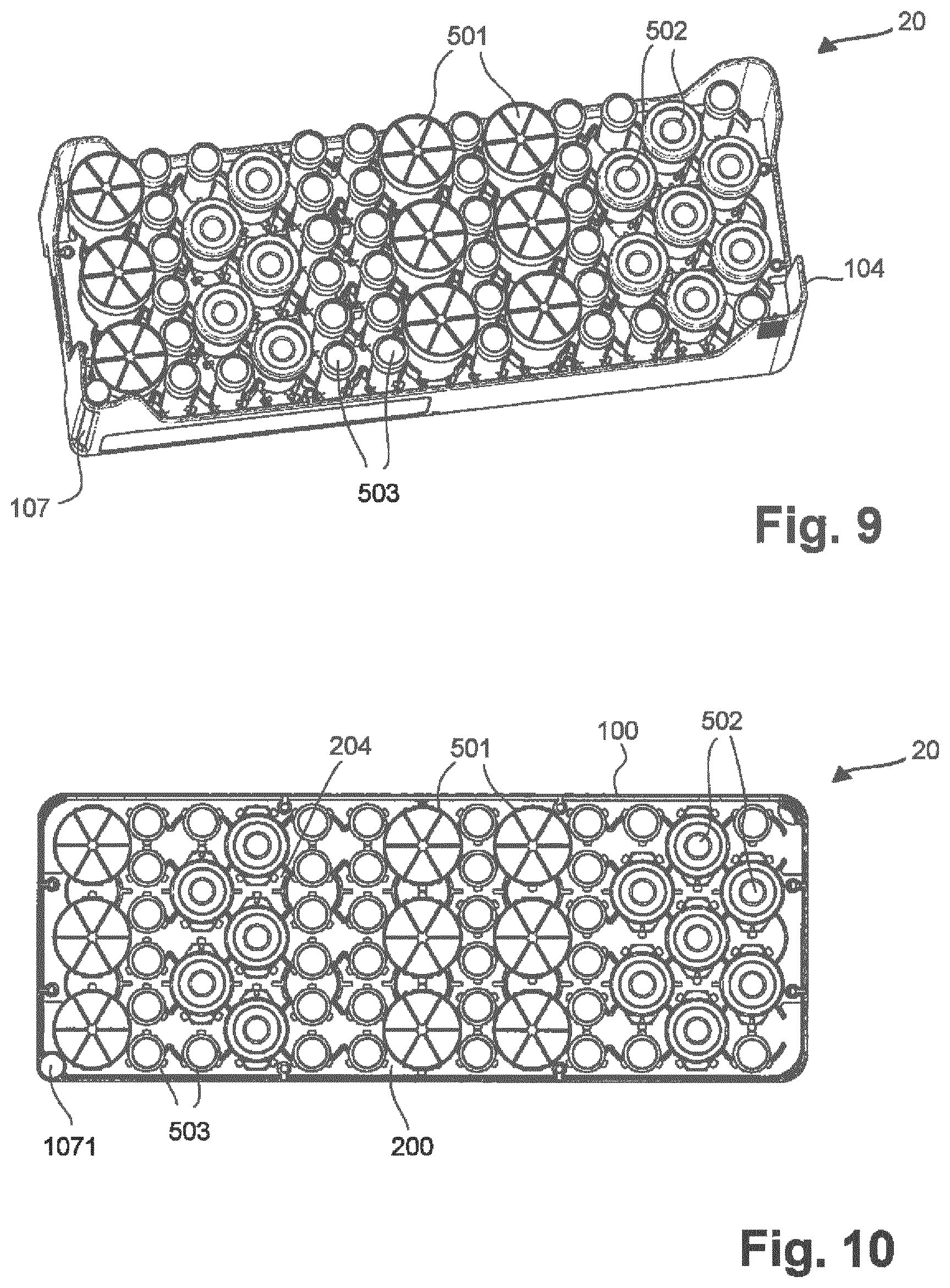 Patent US12103007 Figure 5 – Base module and tray insert of a multipurpose tray for an automated processing system, multipurpose tray for an automated processing system, and method of simplified loading/unloading of a multipurpose tray into/from an automated processing system