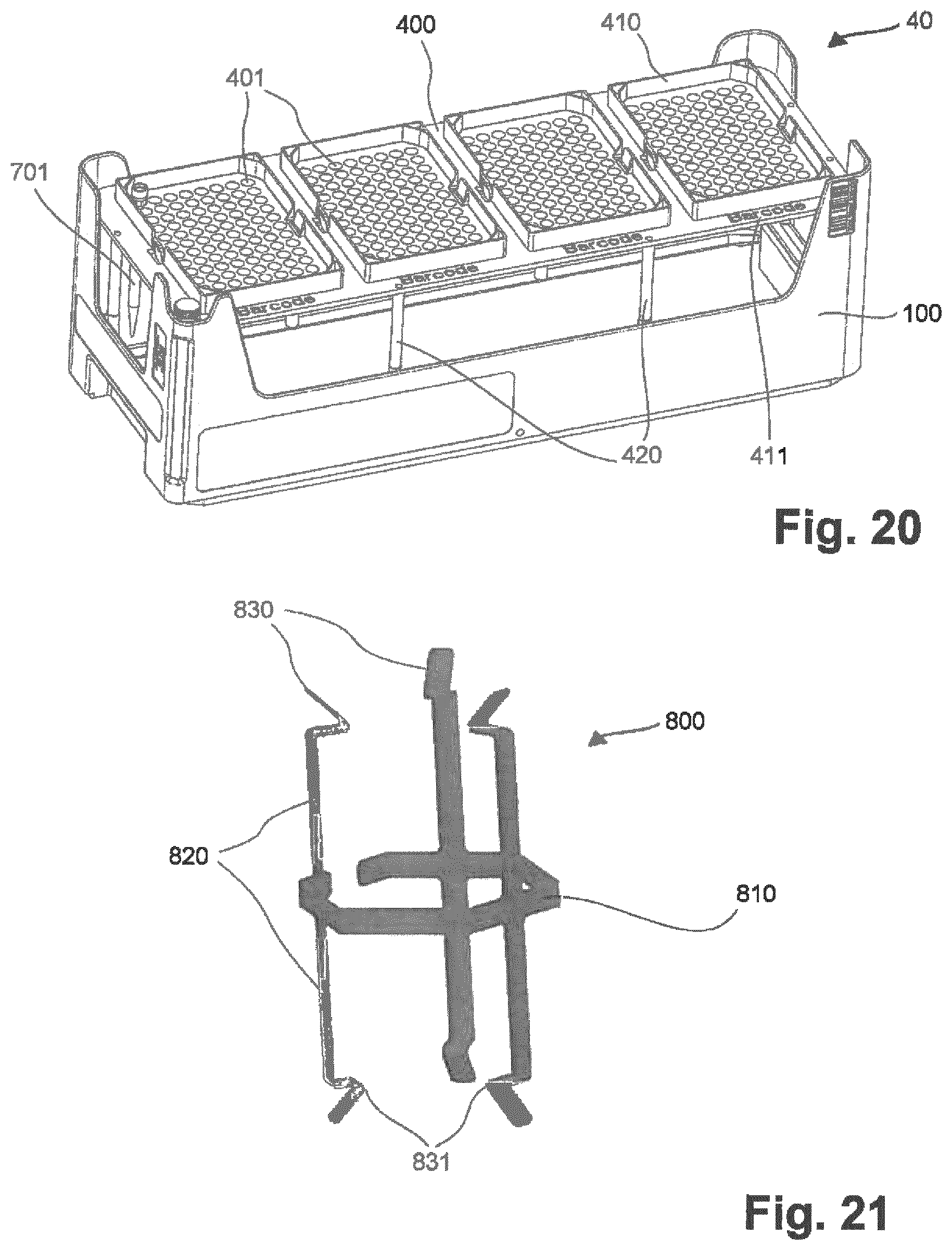 Patent US12103007 Figure 11 – Base module and tray insert of a multipurpose tray for an automated processing system, multipurpose tray for an automated processing system, and method of simplified loading/unloading of a multipurpose tray into/from an automated processing system