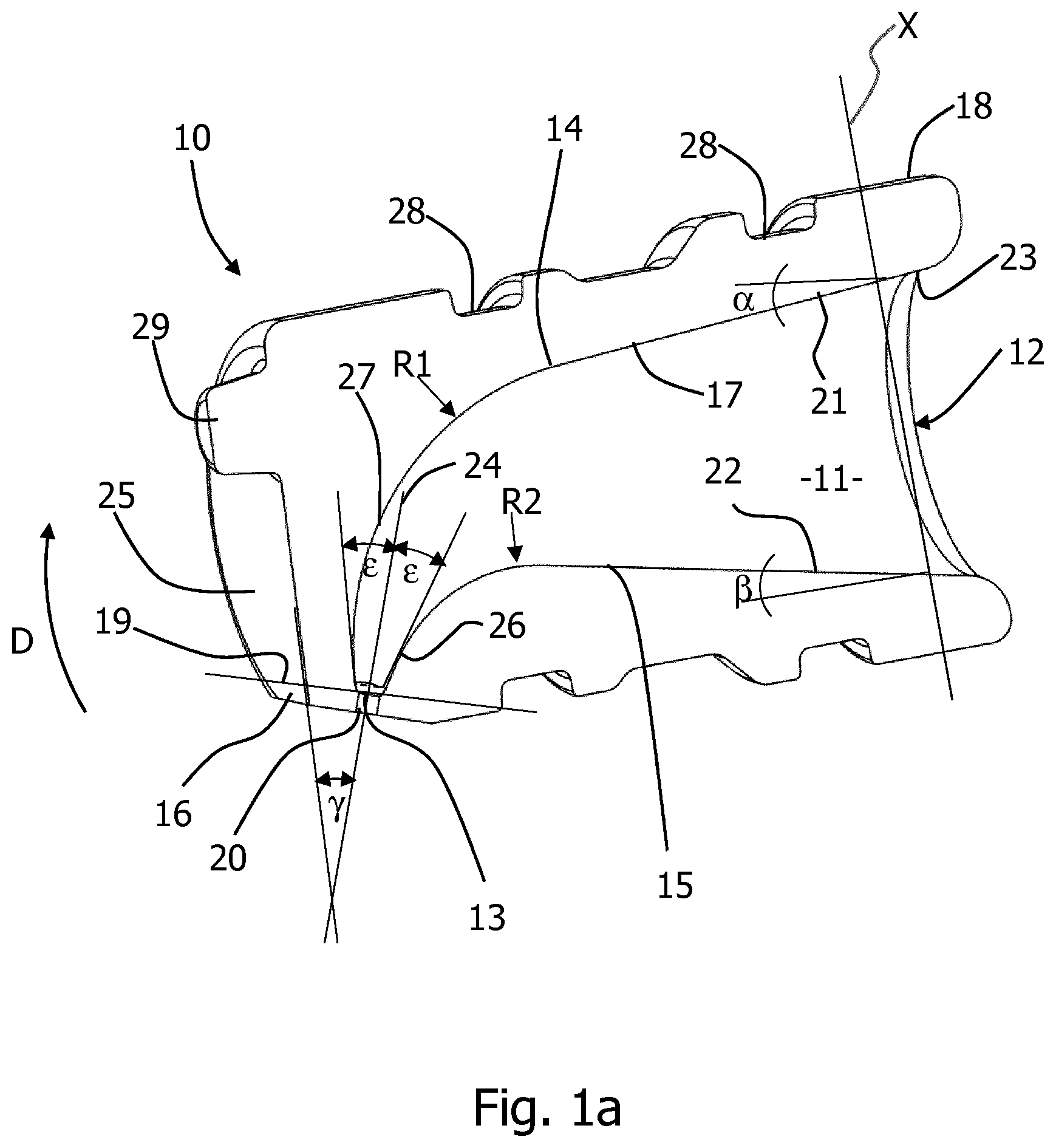 Patent US12103016 Figure 1 – Outlet nozzle for a centrifuge bowl, nozzle insert, centrifuge bowl, mounting tool, and method for mounting an outlet nozzle