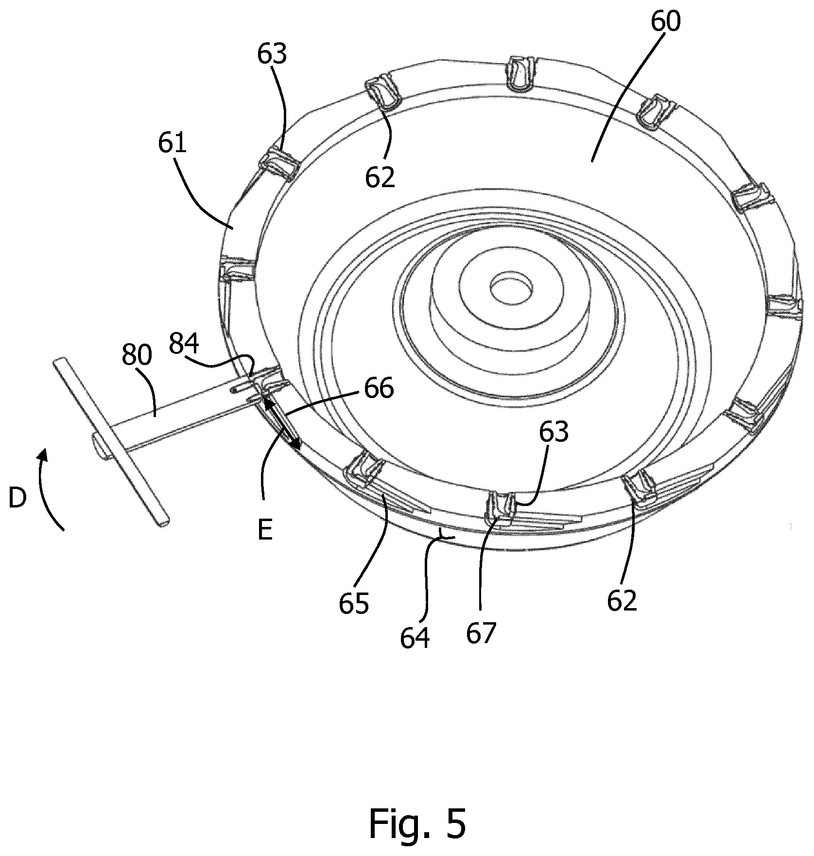Patent US12103016 Figure 8 – Outlet nozzle for a centrifuge bowl, nozzle insert, centrifuge bowl, mounting tool, and method for mounting an outlet nozzle