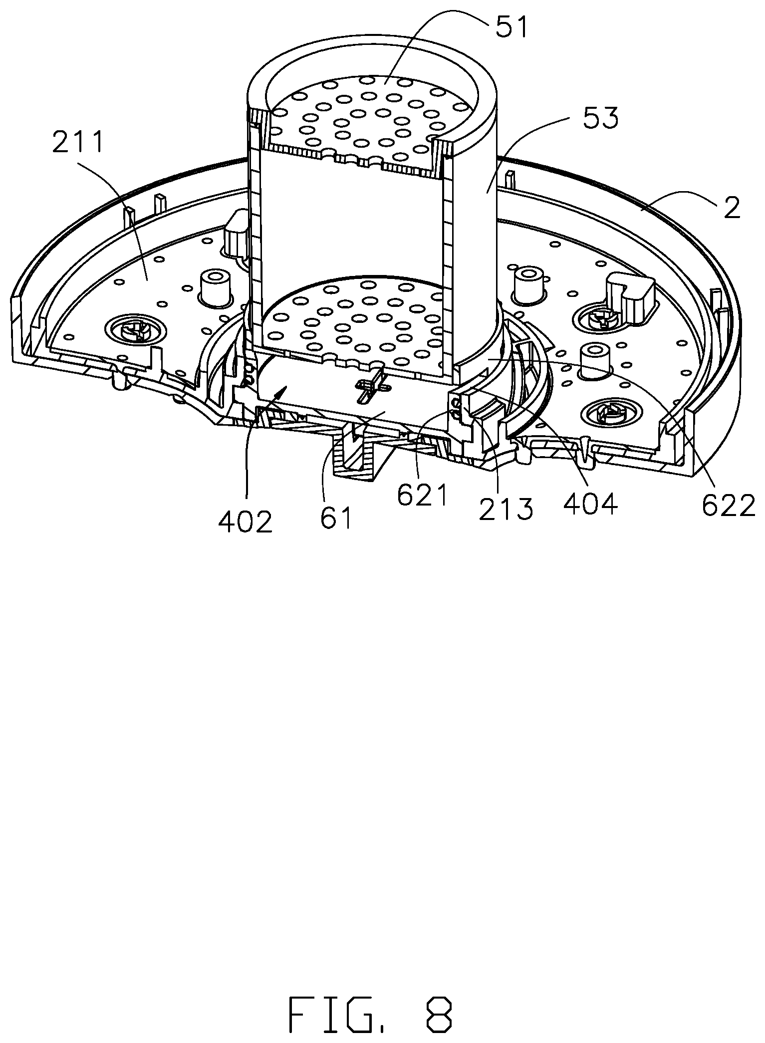 Patent US12103019 Figure 8 – Water filter device and spray head having the same