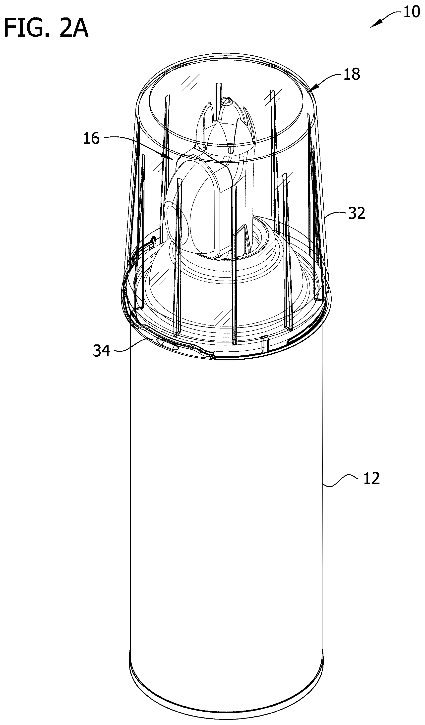 Patent US12103022 Figure 2 – Dispensing tip assembly including foodstuff additive dispenser for pressurized foodstuff container