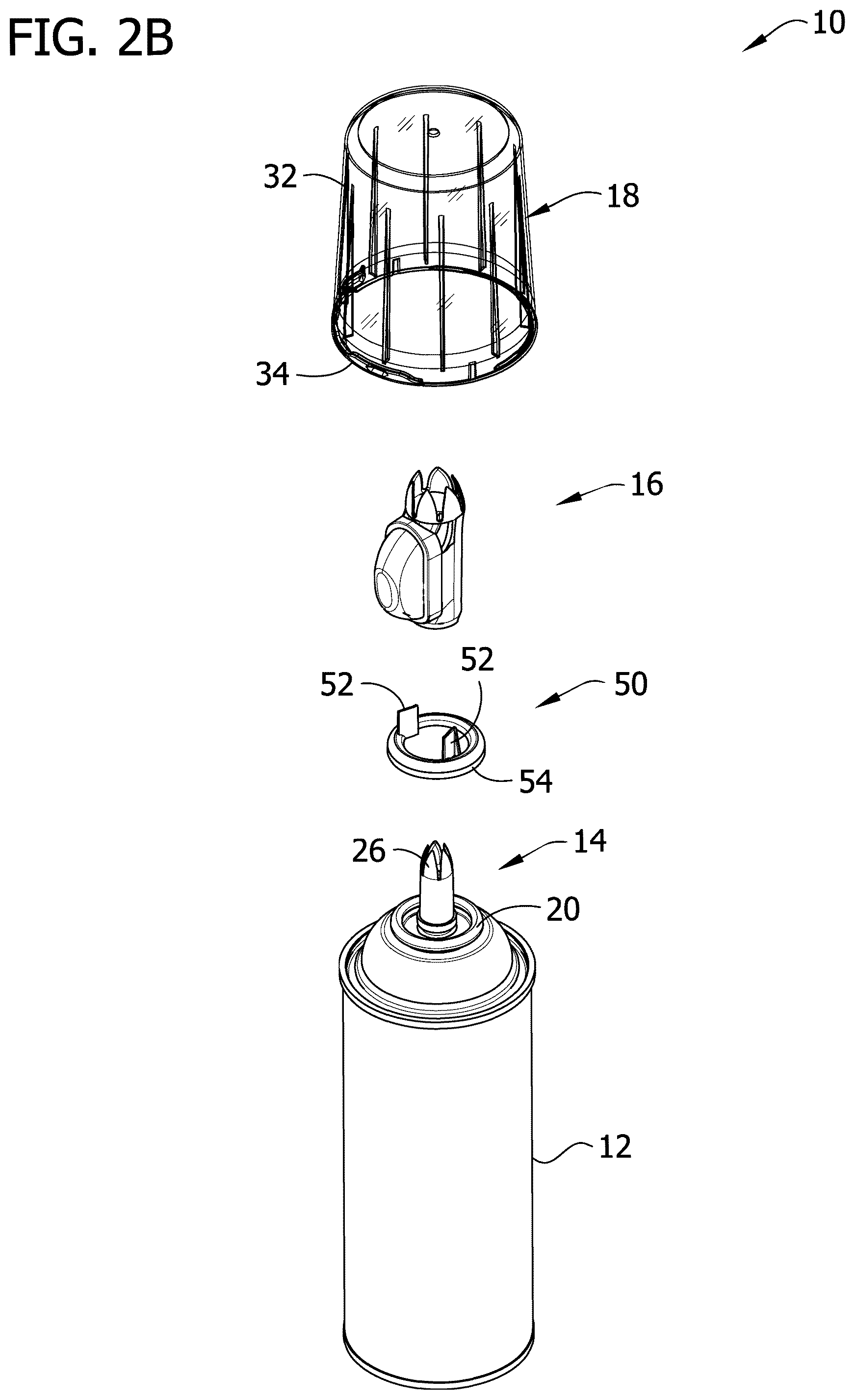 Patent US12103022 Figure 3 – Dispensing tip assembly including foodstuff additive dispenser for pressurized foodstuff container