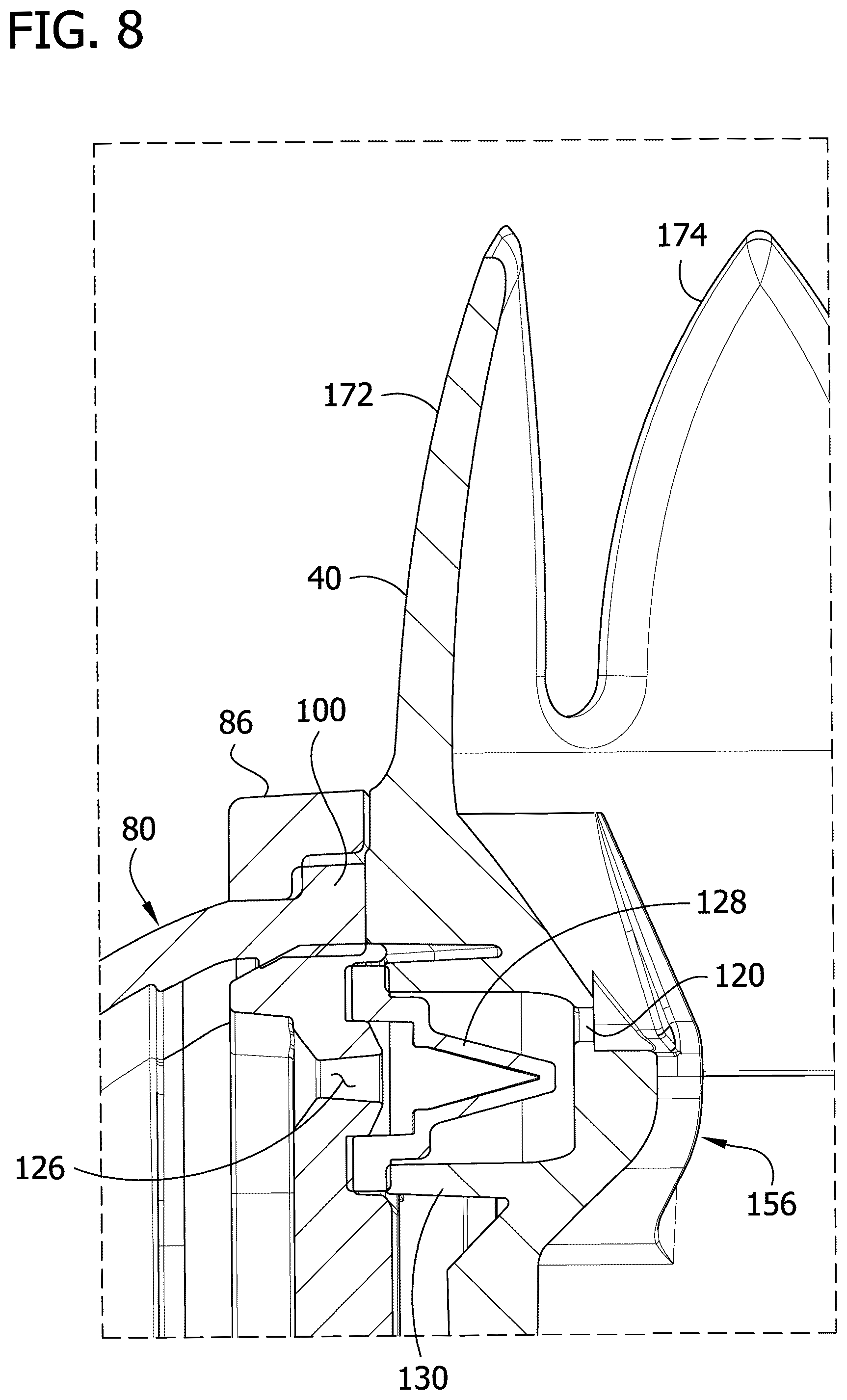Patent US12103022 Figure 9 – Dispensing tip assembly including foodstuff additive dispenser for pressurized foodstuff container