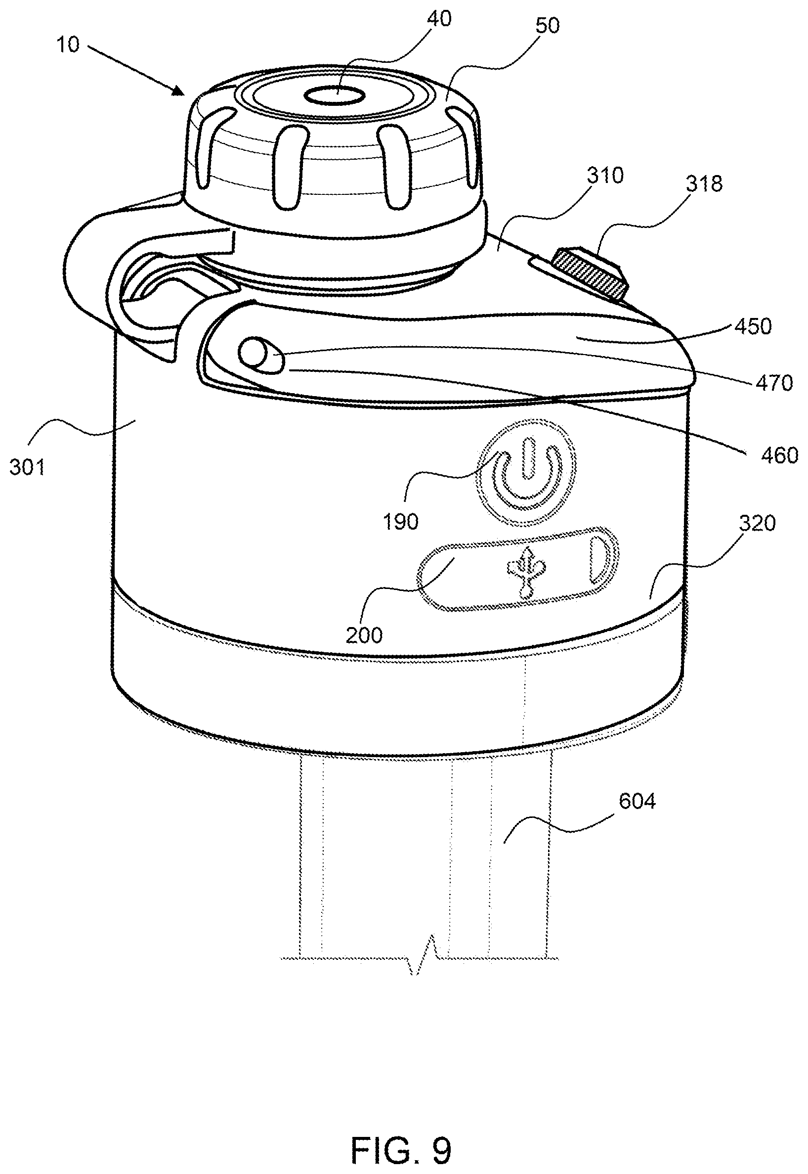 Patent US12103023 Figure 6 – Mist and drink bottle cap