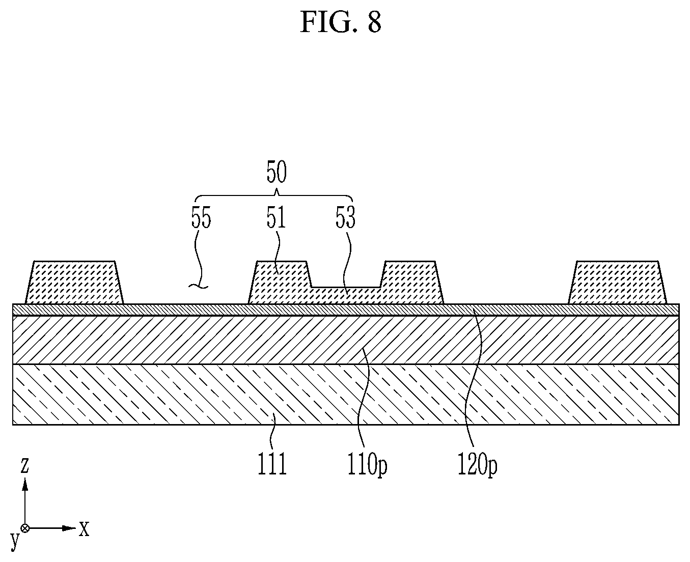 Patent US12103024 Figure 8 – Mask for deposition