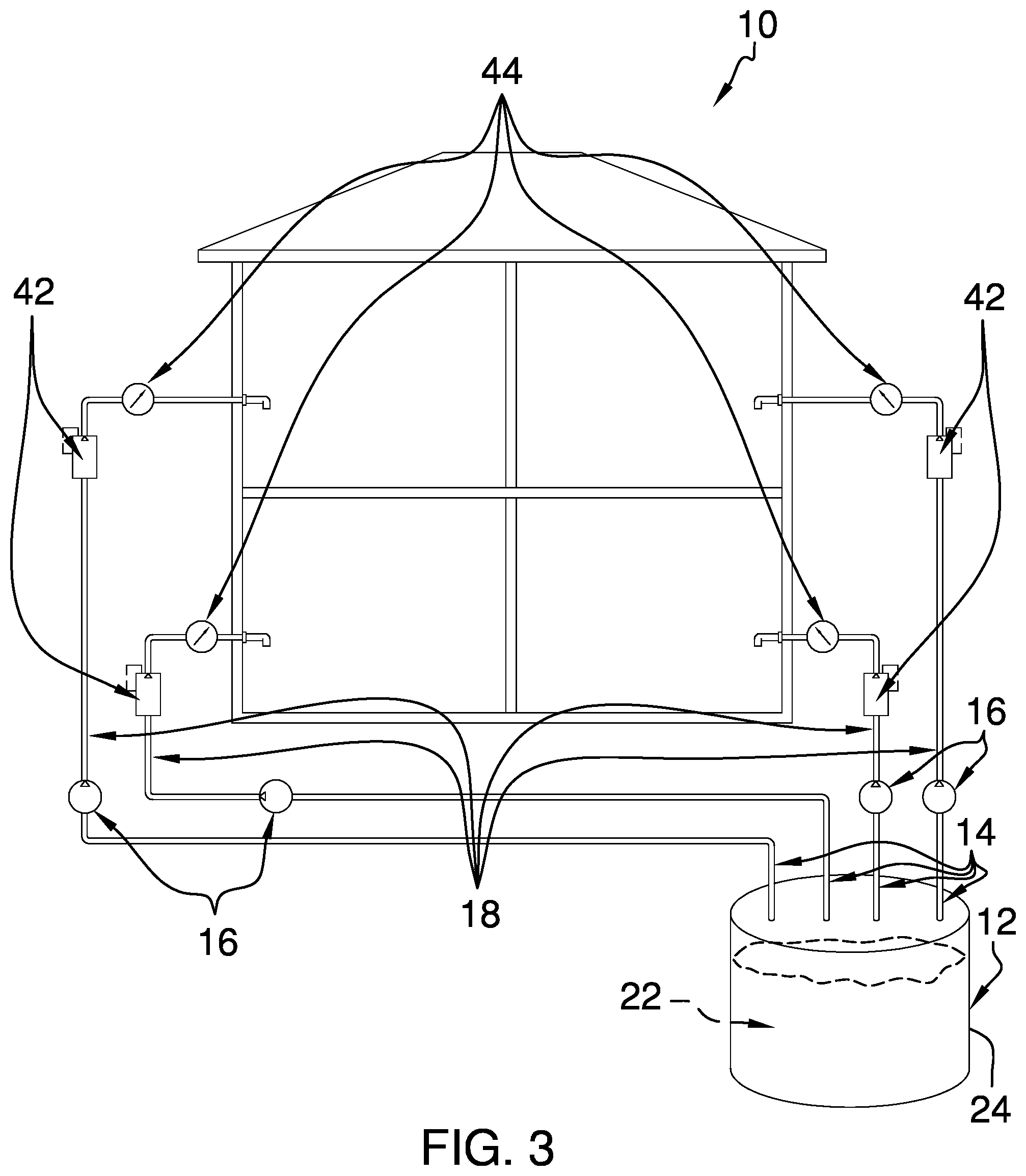 Patent US12103032 Figure 3 – Liquid product distribution assembly