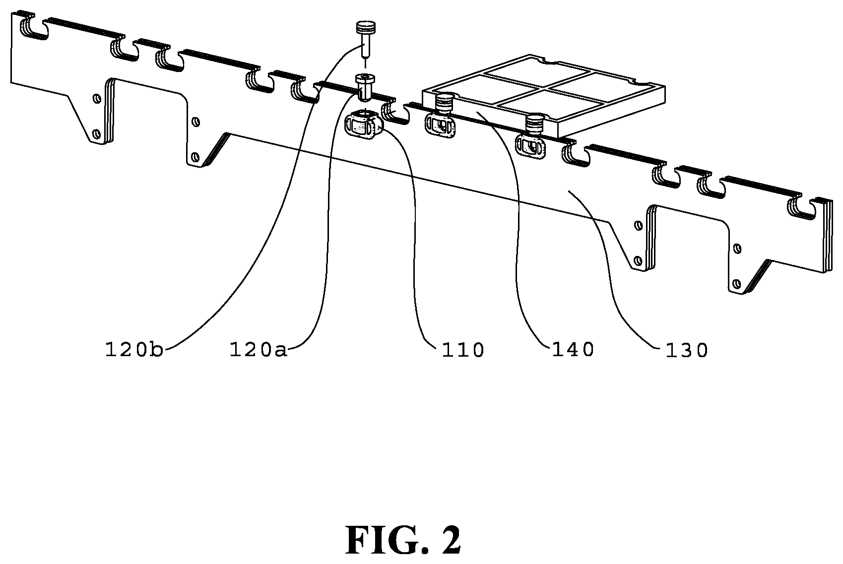 Patent US12103043 Figure 2 – Systems, devices, and methods for screening panel attachment