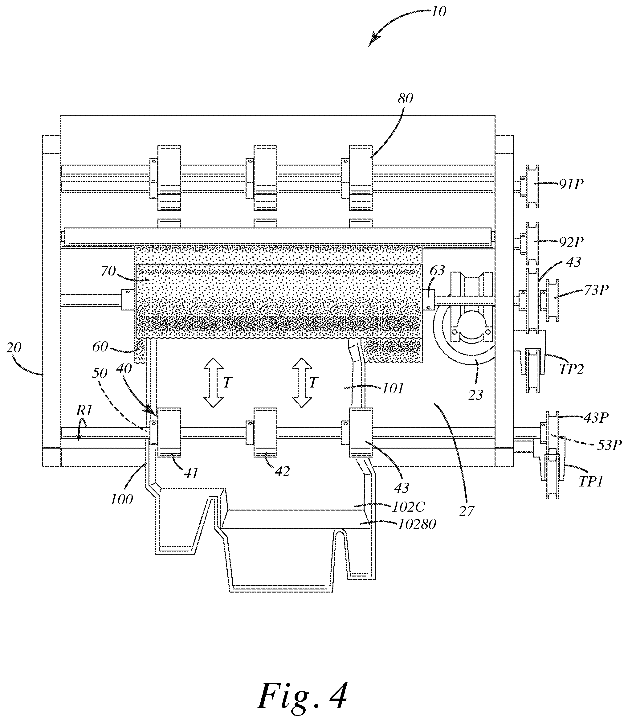 Patent US12103049 Figure 4 – Three-dimensional vehicle mat washer and related method of use