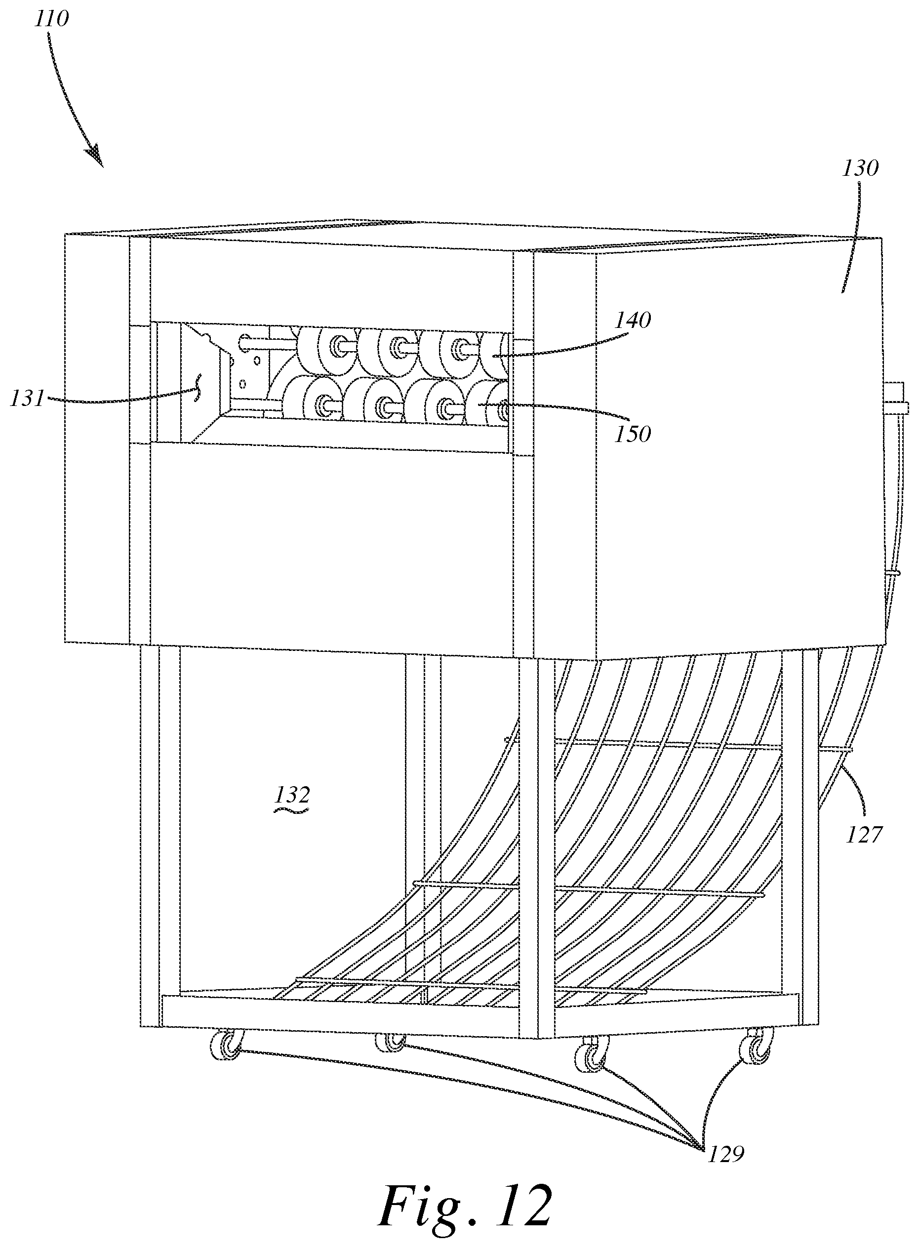 Patent US12103049 Figure 12 – Three-dimensional vehicle mat washer and related method of use