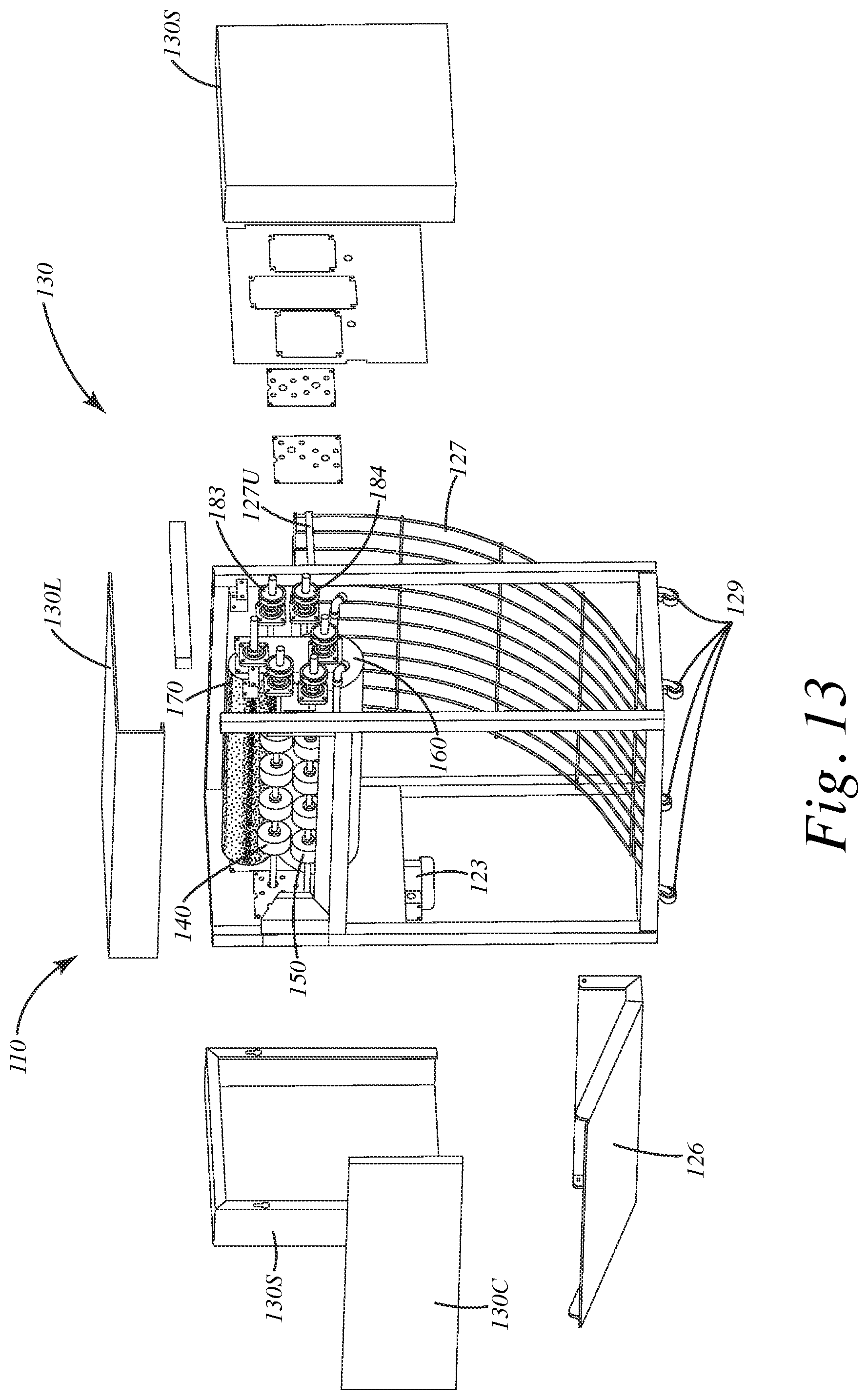 Patent US12103049 Figure 13 – Three-dimensional vehicle mat washer and related method of use