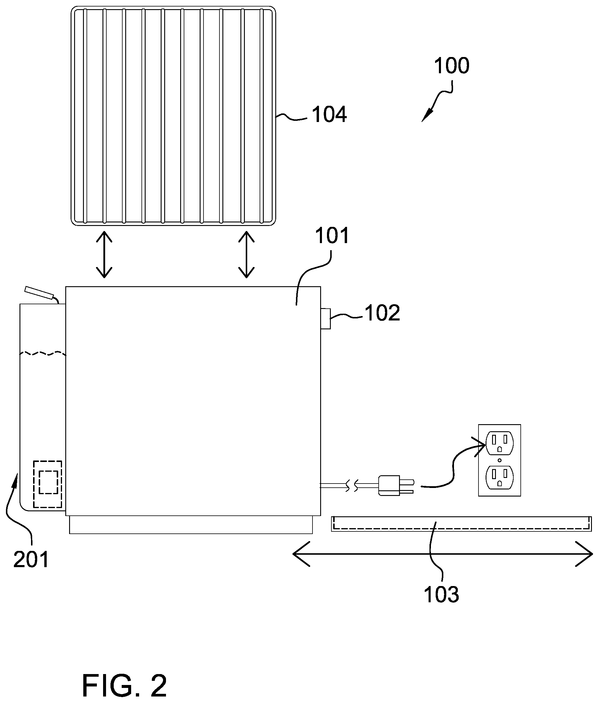 Patent US12103053 Figure 2 – Portable grill grate washing machine