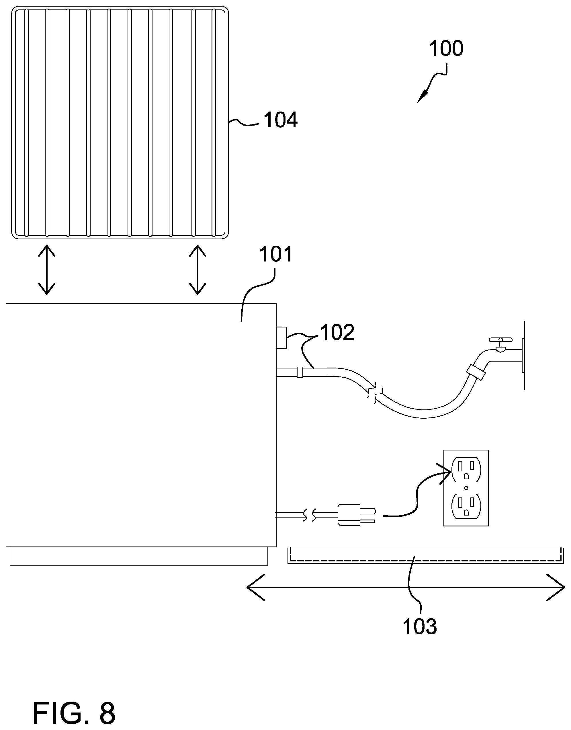Patent US12103053 Figure 7 – Portable grill grate washing machine