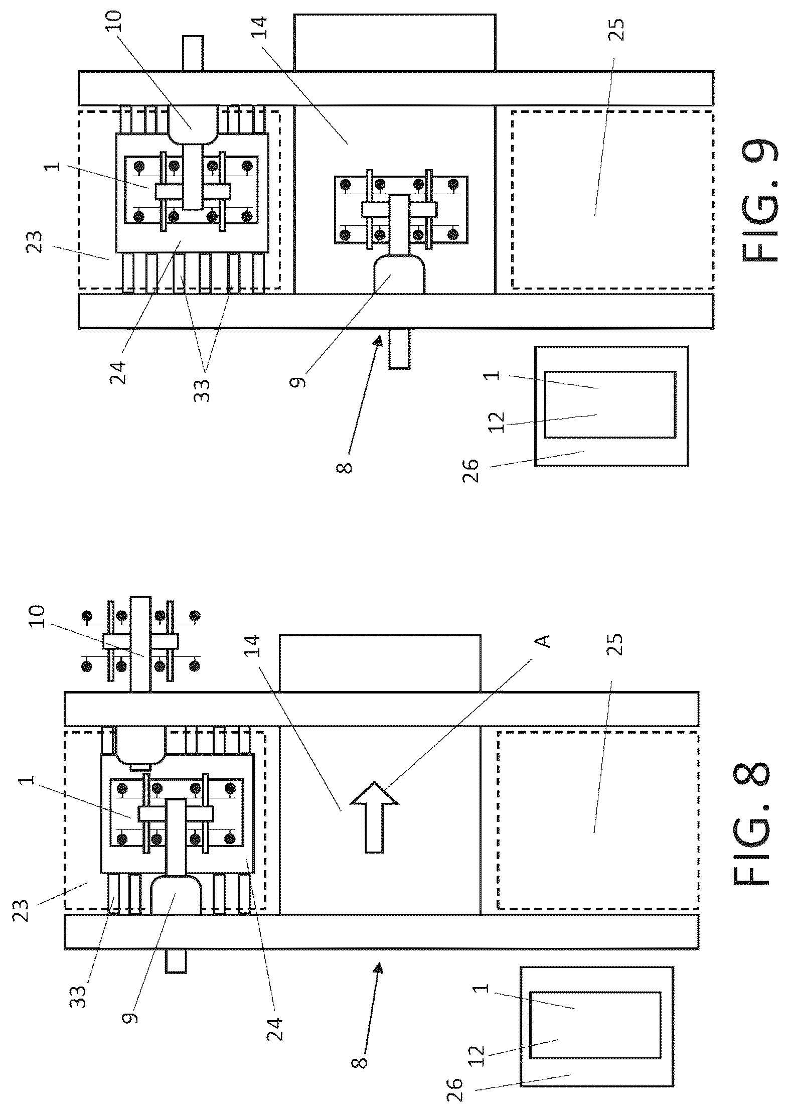Patent US12103063 Figure 8 – Apparatus for centering and loading flat format parts in a press