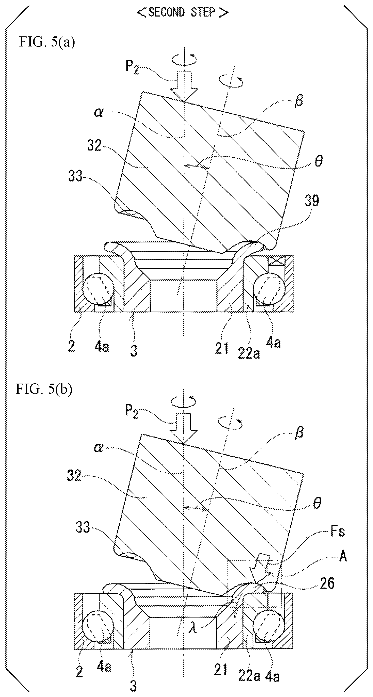 Patent US12103065 Figure 5 – Staking assembly manufacturing method, hub unit bearing manufacturing method, and vehicle manufacturing method