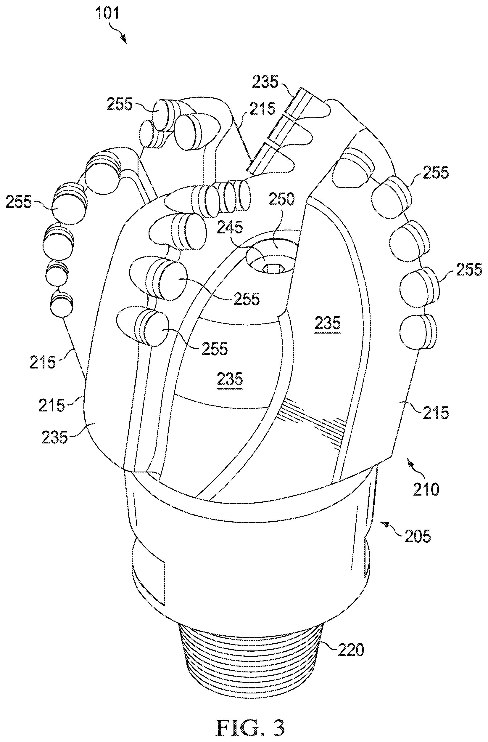 Patent US12103086 Figure 3 – Earth-boring drill bit formed by additive manufacturing