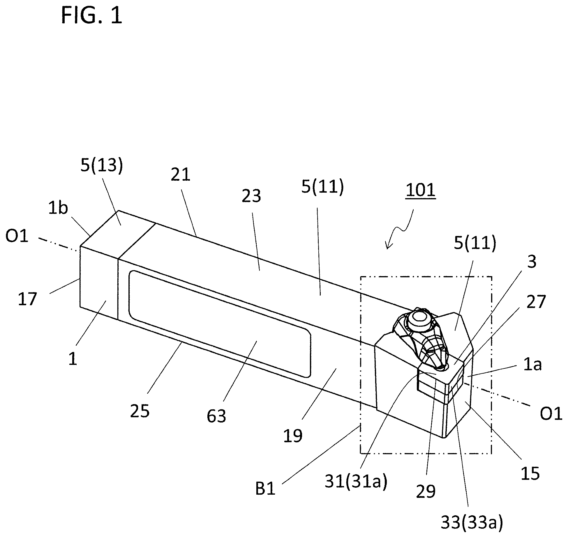Patent US12103088 Figure 1 – Holder, cutting tool, method for manufacturing machined product, and method for collecting data