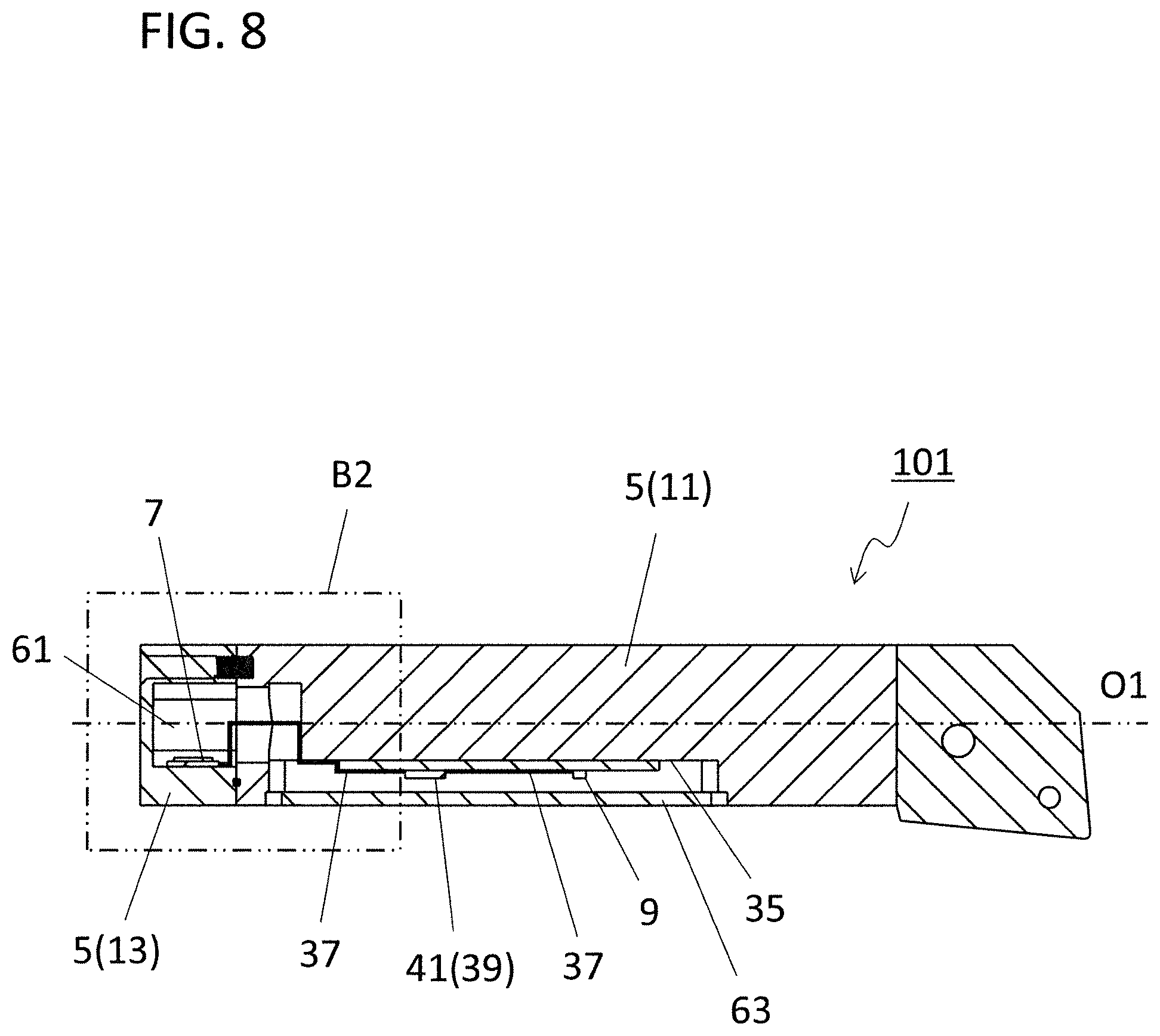 Patent US12103088 Figure 8 – Holder, cutting tool, method for manufacturing machined product, and method for collecting data