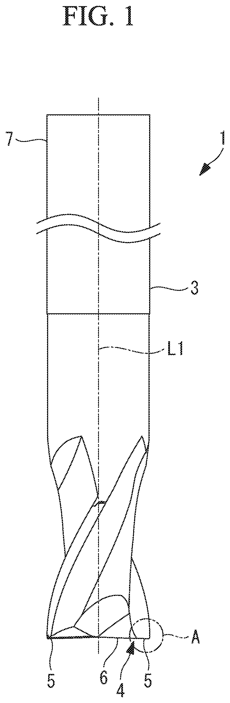Patent US12103093 — Radius endmill and machine tool using the same, and designing method and machining method of radius endmill — Figure 1