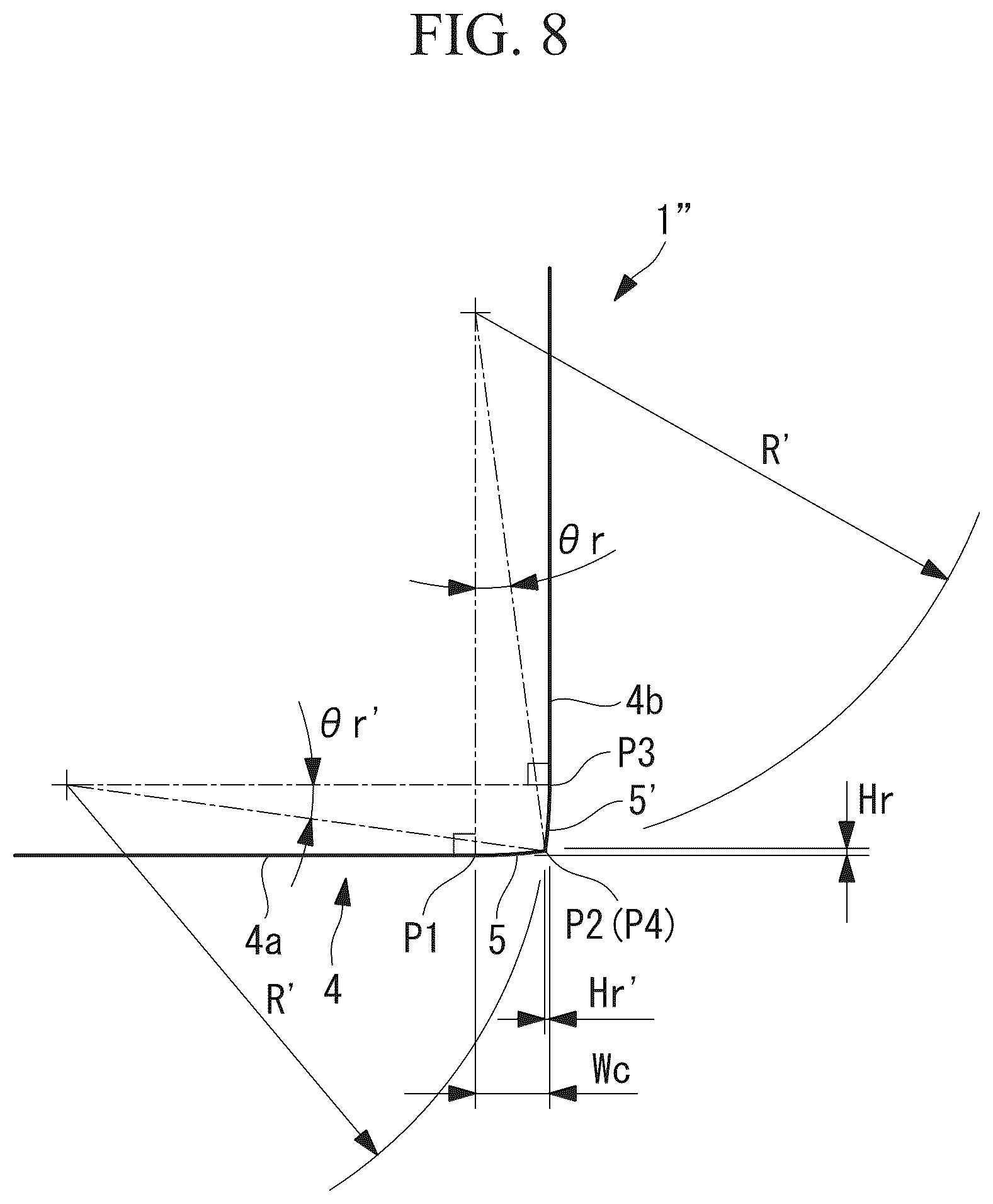 Patent US12103093 Figure 8 – Radius endmill and machine tool using the same, and designing method and machining method of radius endmill
