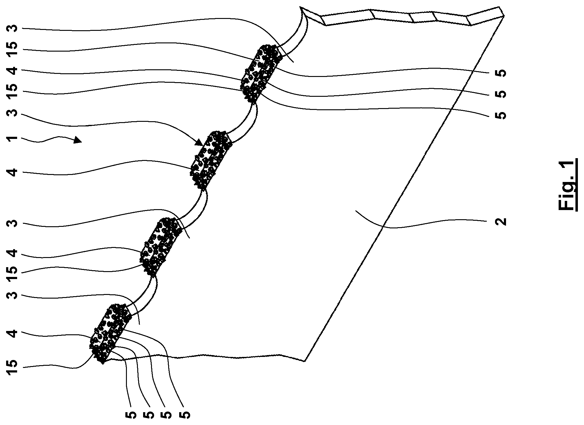 Patent US12103096 Figure 1 – Machining tool having asymmetrical teeth having cutting particles